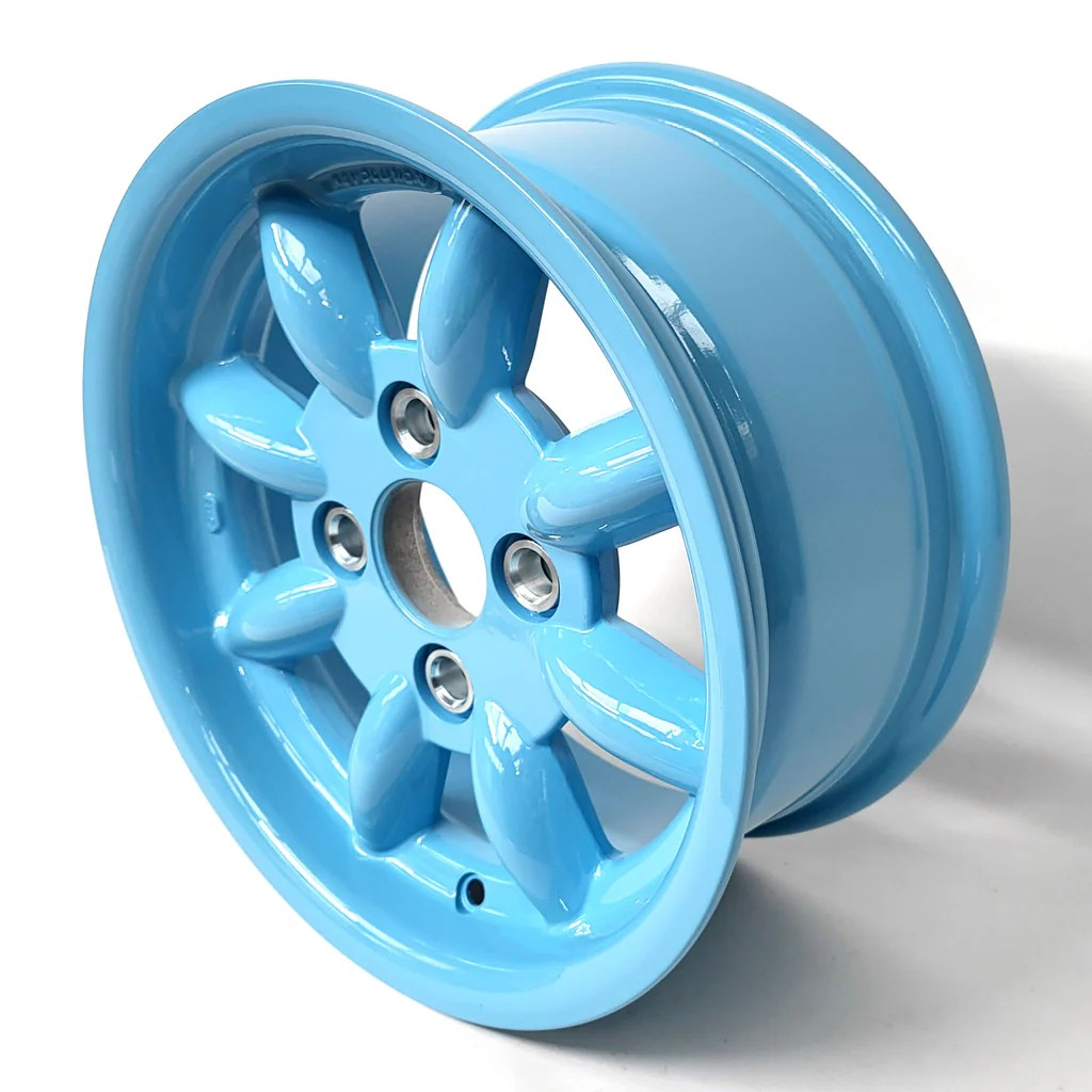 Revolution 13x6.0 8-Spoke Alloy Wheel 4x108 Bolt Pattern ET16 Offset - Blue Escort Group 4 Style - Perfect for Ford Escort Classic Car Upgrades & Track Day Performance