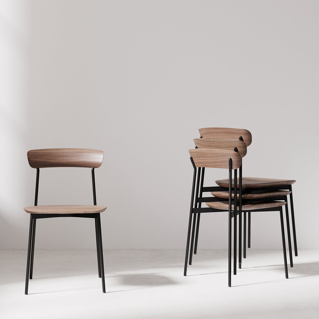 Crawford Dining Chair - Modern Wooden Kitchen Chair with Upholstered Seat - Perfect for Dining Room, Kitchen, and Home Office