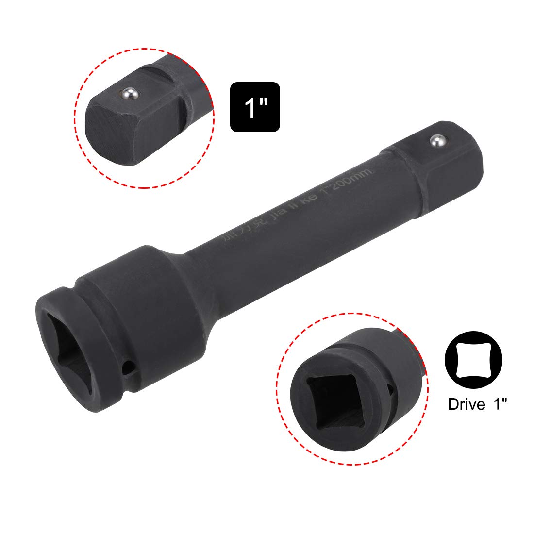 uxcell 1 Inch Drive 8 Inch Impact Extension Bar - CR-MO Steel Heavy Duty Impact Wrench Adapter for Air Impact Wrenches, Breaker Bars & Ratchets - Perfect for Auto Repair, Construction & Industrial Applications