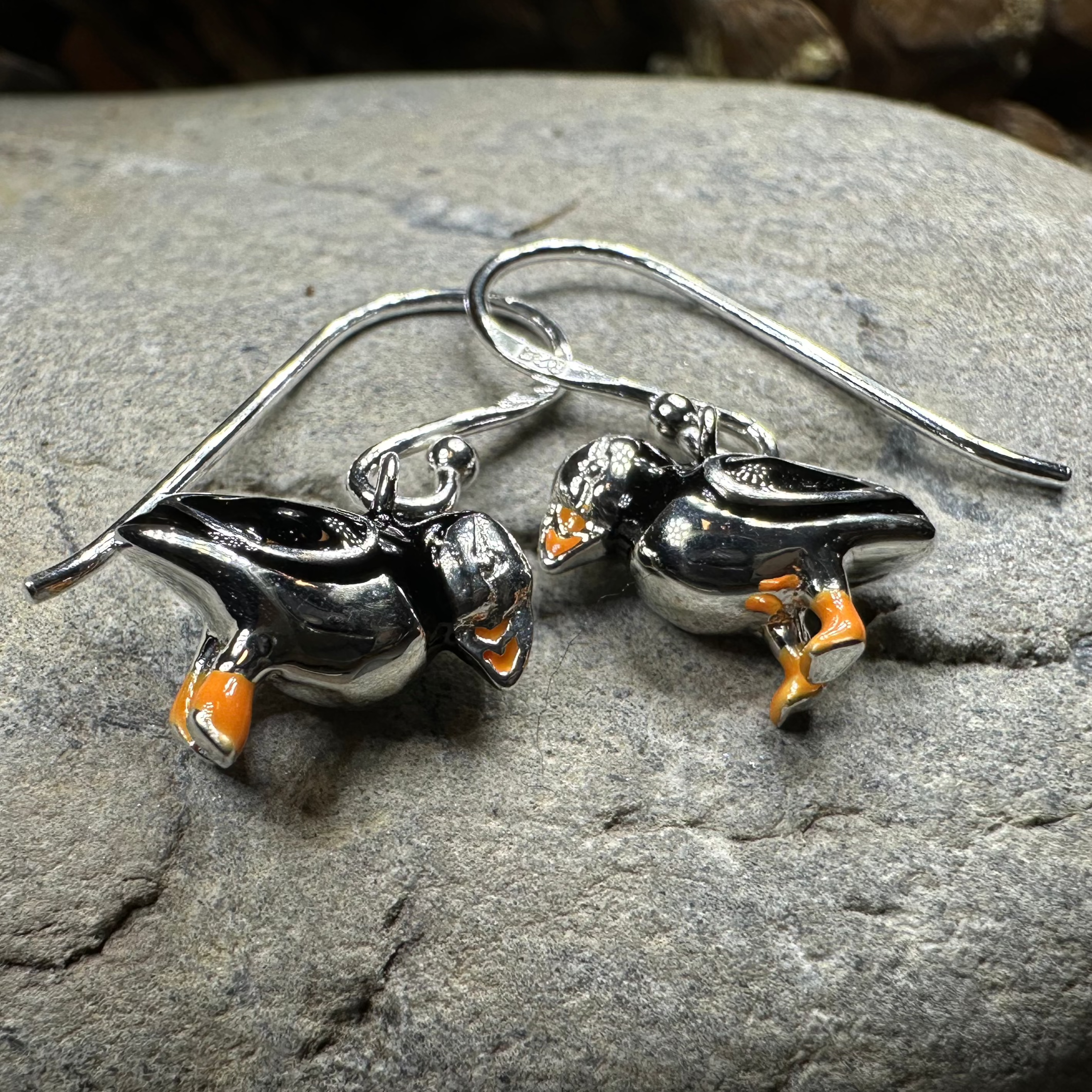 Handmade Enamel Puffin Earrings - Cute Bird Jewelry for Women - Perfect Gift for Nature Lovers & Bird Enthusiasts - Great for Casual Wear, Beach Vacations & Outdoor Adventures