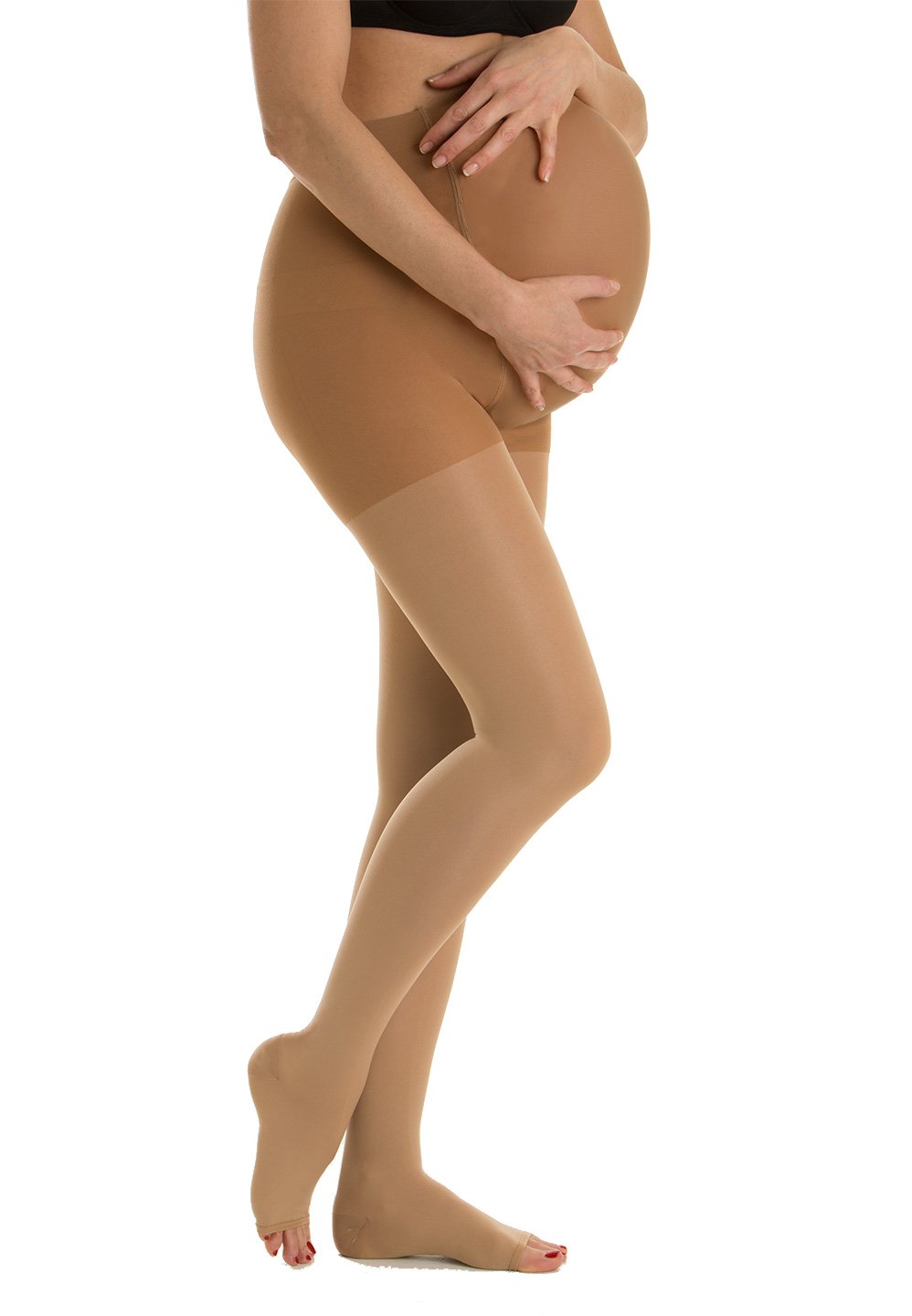 Relaxsan M1190A Open-Toe Medical Compression Maternity Tights (15-20 mmHg) - Ultra Soft Microfiber, 100% Made in Italy - Perfect for Pregnancy Support & Postpartum Recovery