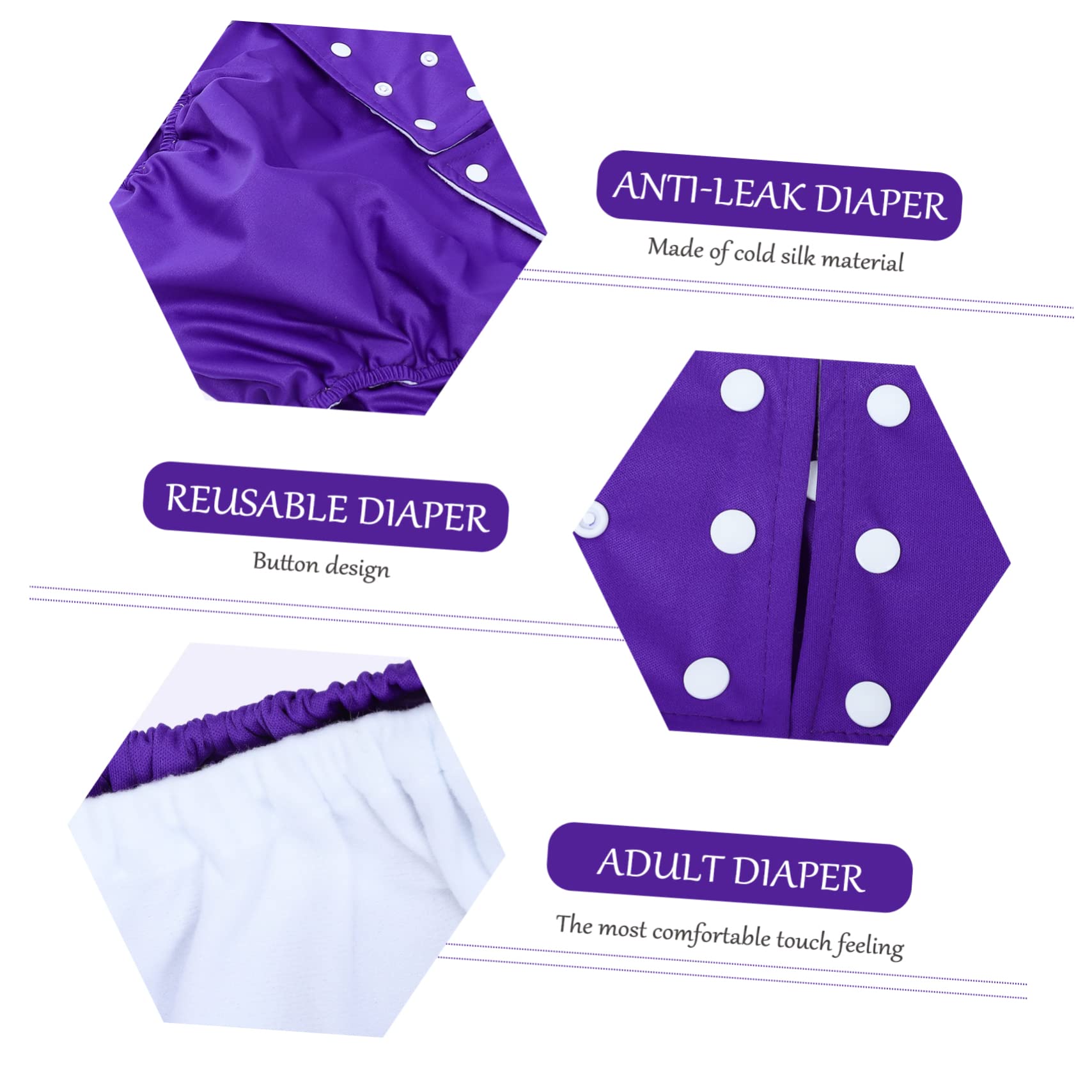 Hemoton 8 Pack Reusable Adult Cloth Diapers for Men & Elderly - Washable Incontinence Underwear for Comfort & Protection - Perfect for Nighttime Use, Travel & Post-Surgery Care