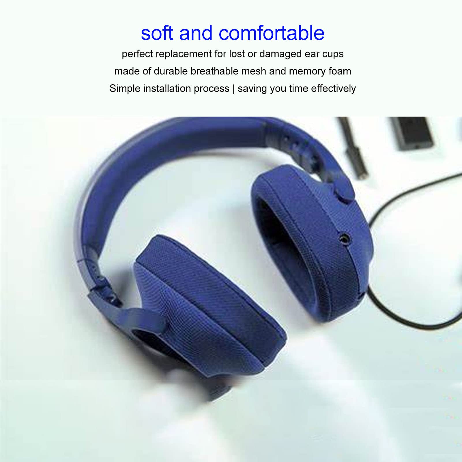 Hilitand Replacement Ear Pads Cushions for Logitech G433 G233 G PRO Headphones - Noise Reducing Foam Earpads, Blue - Perfect for Gaming, Music & Office Use