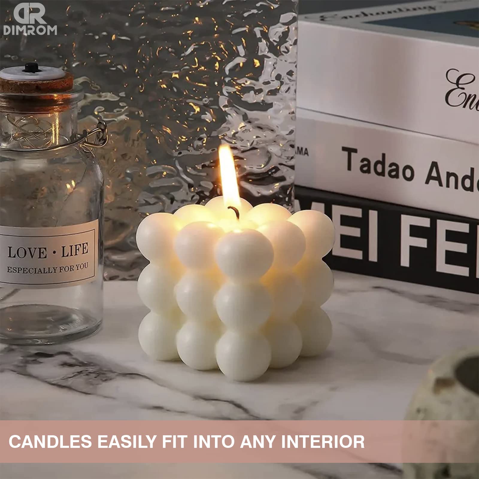 3D Silicone Bubble Candle Molds for DIY Candle Making - Reusable, Non-Stick Wax Molds for Handmade Candles - Perfect for Home Decor, Wedding Centerpieces, and Spa Relaxation Gifts