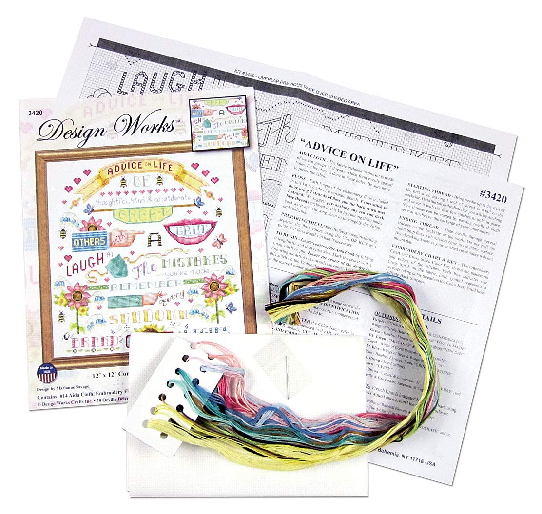Design Works Crafts Counted Cross Stitch Kit - Complete Embroidery Set with Patterns & Threads | Perfect for DIY Home Decor, Gifts & Relaxation