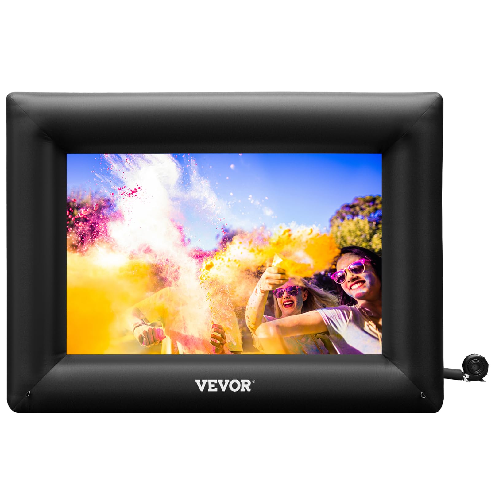 VEVOR 120-Inch Inflatable Outdoor Movie Screen with 350W Air Blower - Portable Front/Rear Projection Screen, Durable Oxford Fabric for Backyard, Camping & Drive-in Theater Night