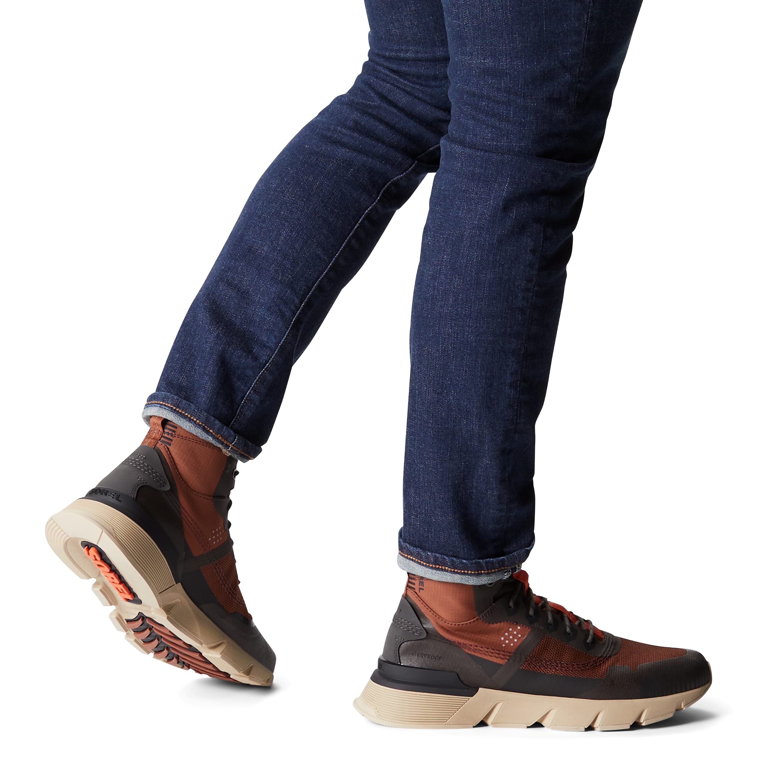 Sorel Men's Kinetic Rush MID WP Sneaker - Waterproof Hiking Boots for Men, Dark Moss Suede Outdoor Shoes - Size 10 - Perfect for Winter Hiking, Snow Trekking & Outdoor Adventures