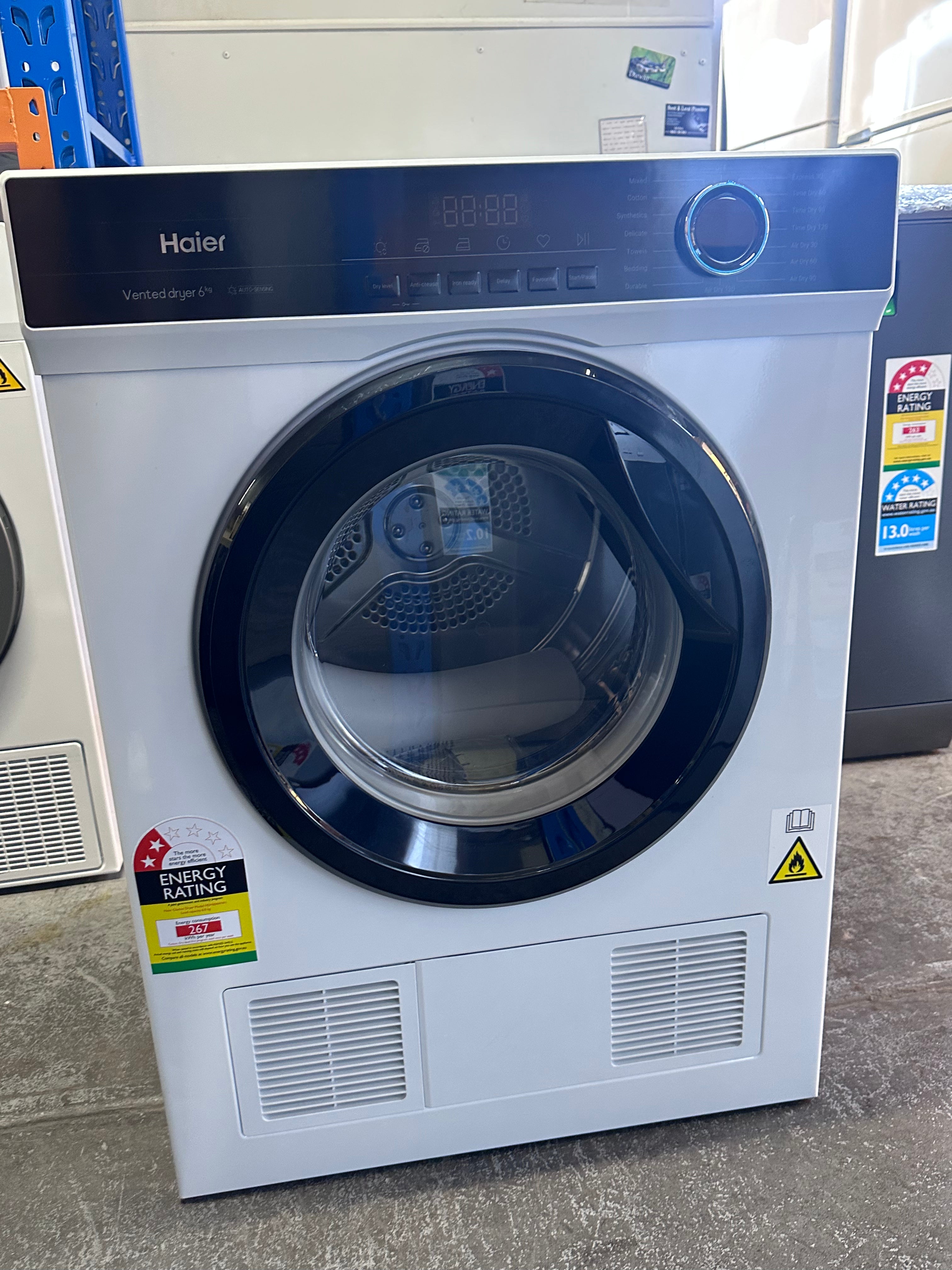 Haier 6kg Sensor Vented Dryer - Energy Efficient Clothes Dryer with Smart Sensor Technology | Perfect for Apartments, Laundry Rooms & Small Spaces (Factory Second)