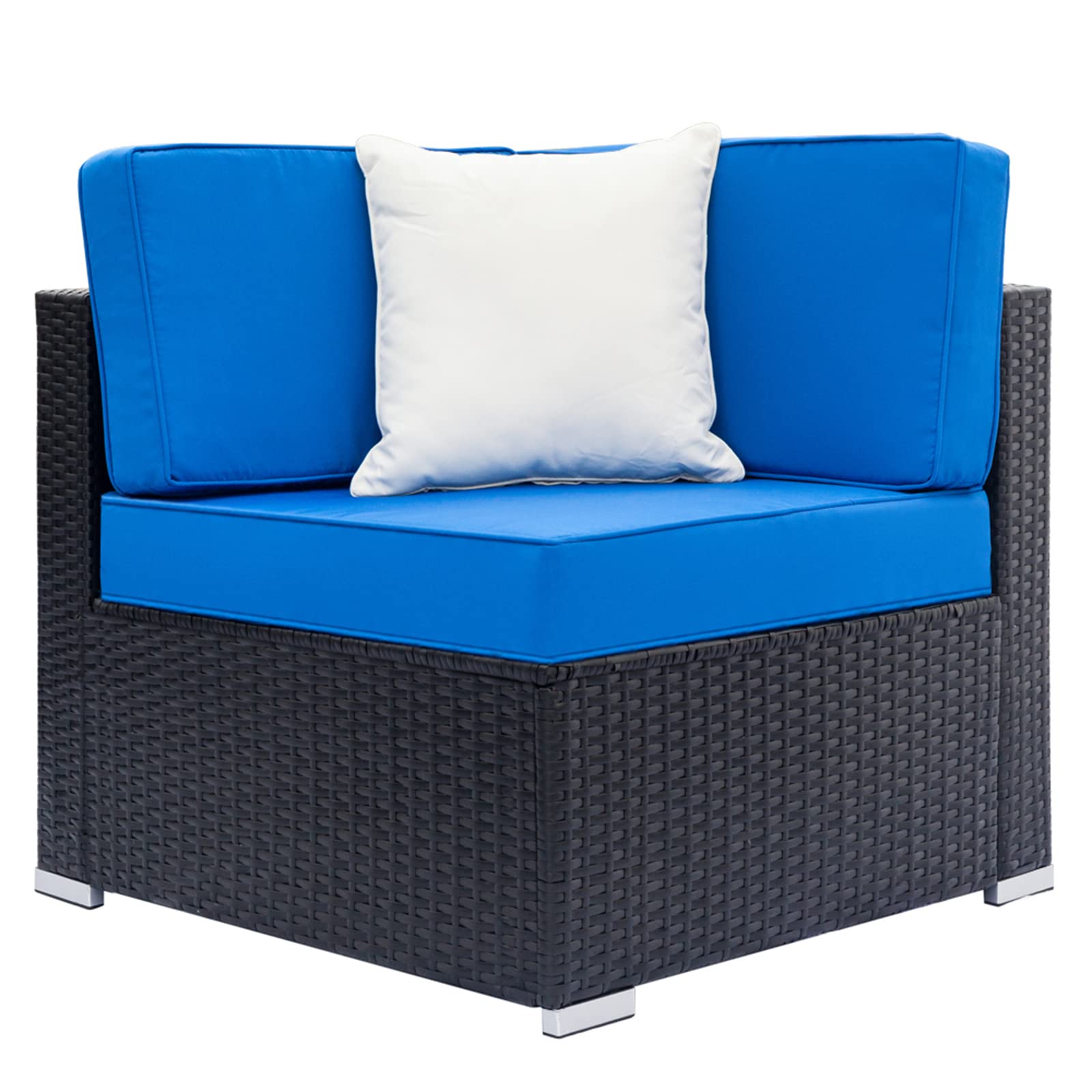 VERYKE 4-Piece Outdoor Patio Furniture Set - All-Weather Rattan Sectional Sofa with 3 Seats, Glass Coffee Table & 2 Throw Pillows - Wicker Garden Conversation Set for Backyard, Poolside, or Deck (Black) - Perfect for Relaxing, Entertaining & Outdoor Gatherings