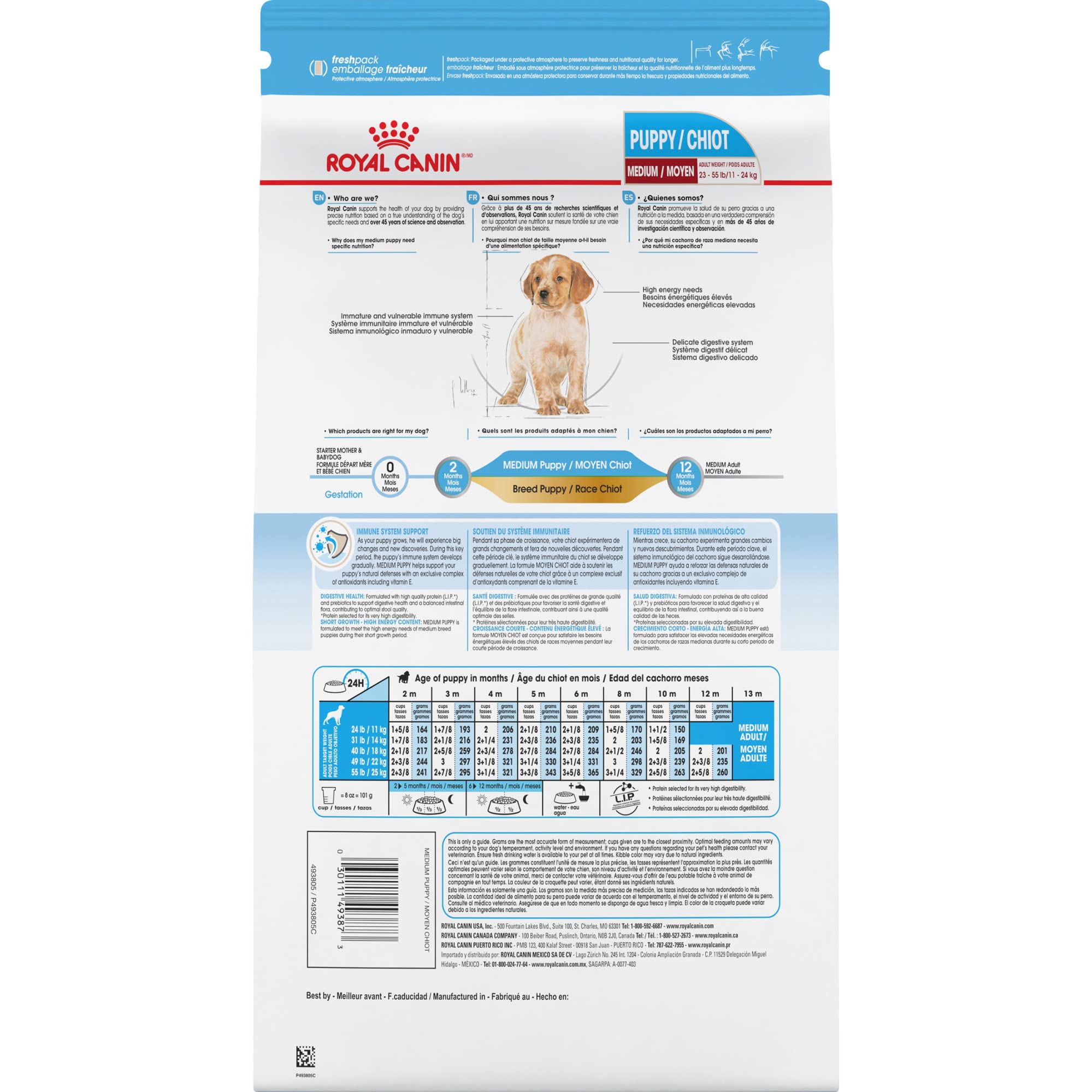 Royal Canin Medium Puppy Dry Dog Food - Premium Nutrition for Medium Breed Puppies, 30 lb Bag - Supports Healthy Growth & Digestion - Ideal for Active Puppies & Training Rewards
