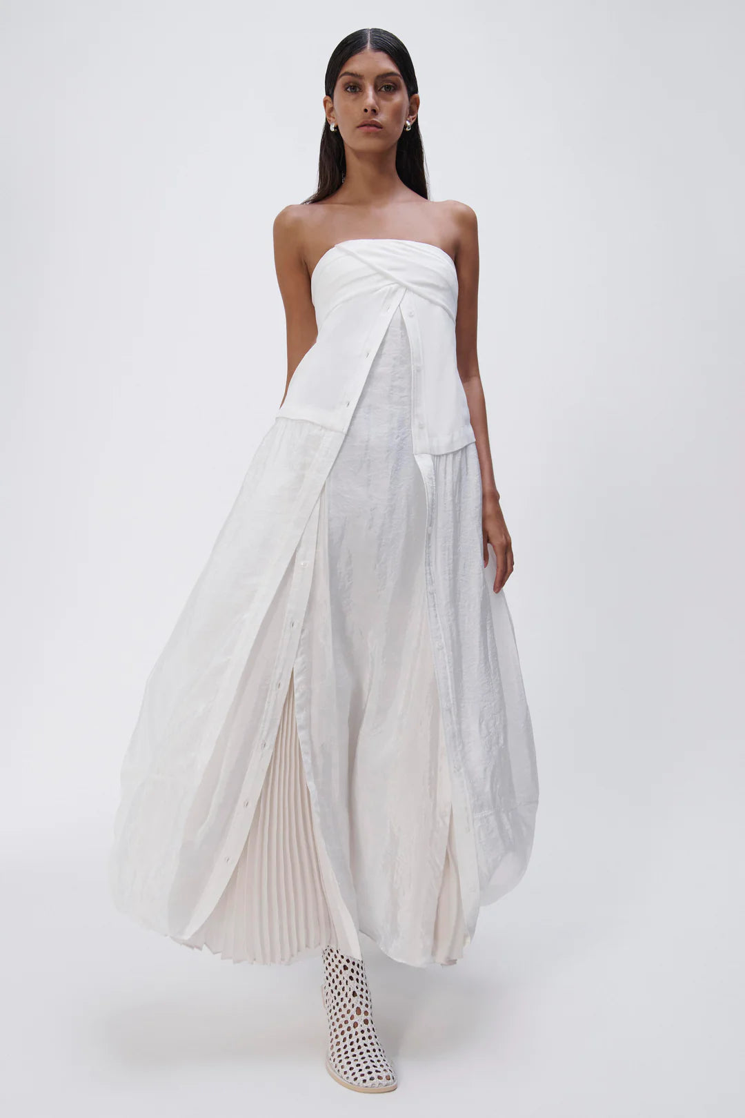 Ala Parachute Dress for Women - Elegant White Flowy Maxi Dress for Summer, Beach, and Casual Outings