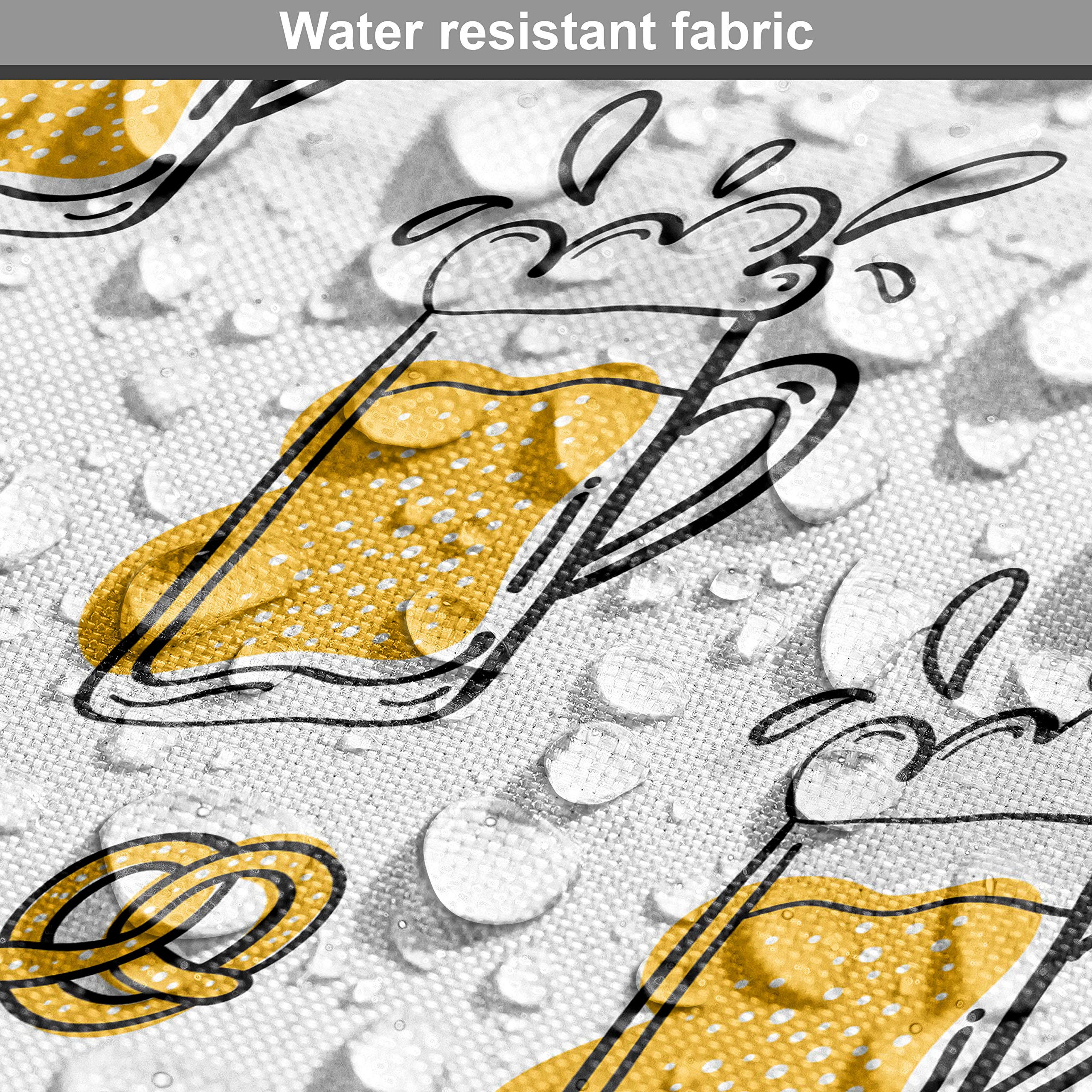 Ambesonne Beer Themed Fabric by The Yard - Doodle Drink Pattern with Alcoholic Beverage Mug Design - Decorative Upholstery Fabric for Furniture & Home Decor - 10 Yards Orange Charcoal - Perfect for DIY Projects, Table Runners, Curtains, and Crafting