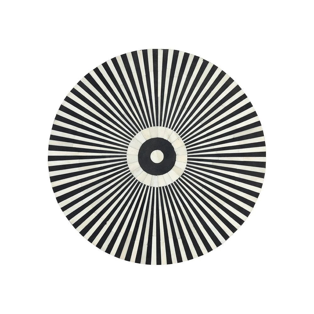Handmade Black Bone Inlay Round Coffee Table - Boho Chic Living Room Furniture for Home Decor | Perfect for Small Spaces, Apartments & Conversation Areas