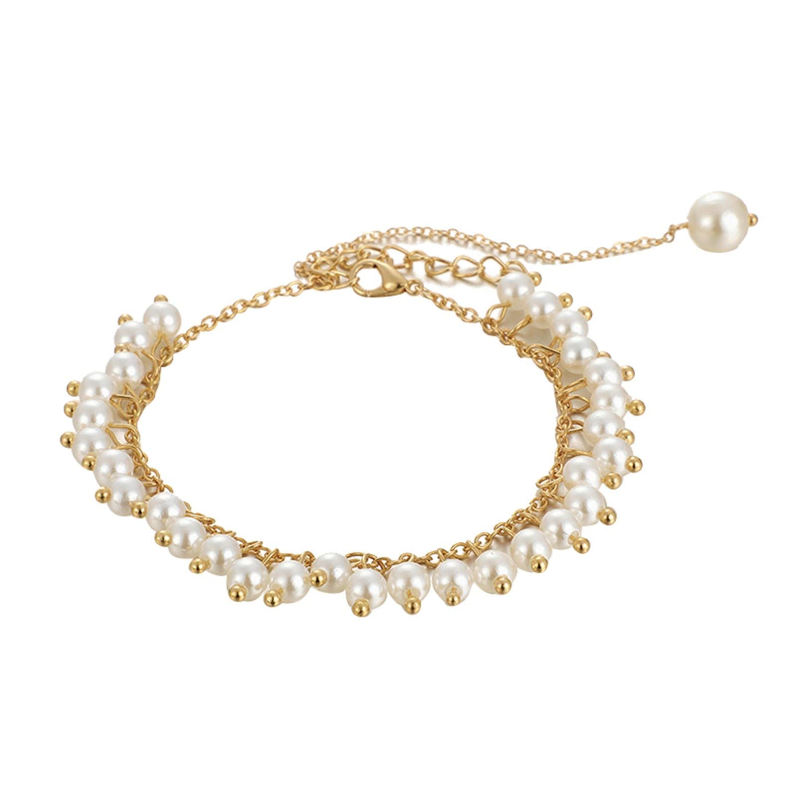 Korean Simple Pearl Bracelet Set for Women - Minimalist Freshwater Pearl Friendship Bracelets for Best Friends, Gift for Her | Perfect for Daily Wear, Special Occasions & Matching with Loved Ones