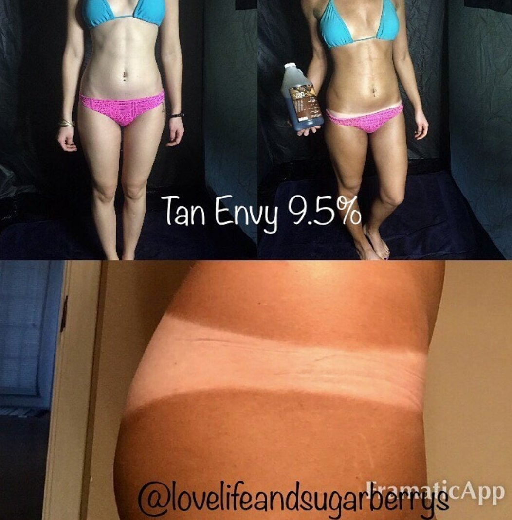 Tan Envy European Blend MED 9.5% DHA Sunless Airbrush Spray Tanning Solution 64 oz (2 Quarts) - Professional Salon & At-Home Airbrush Tanning for Natural-Looking Glow