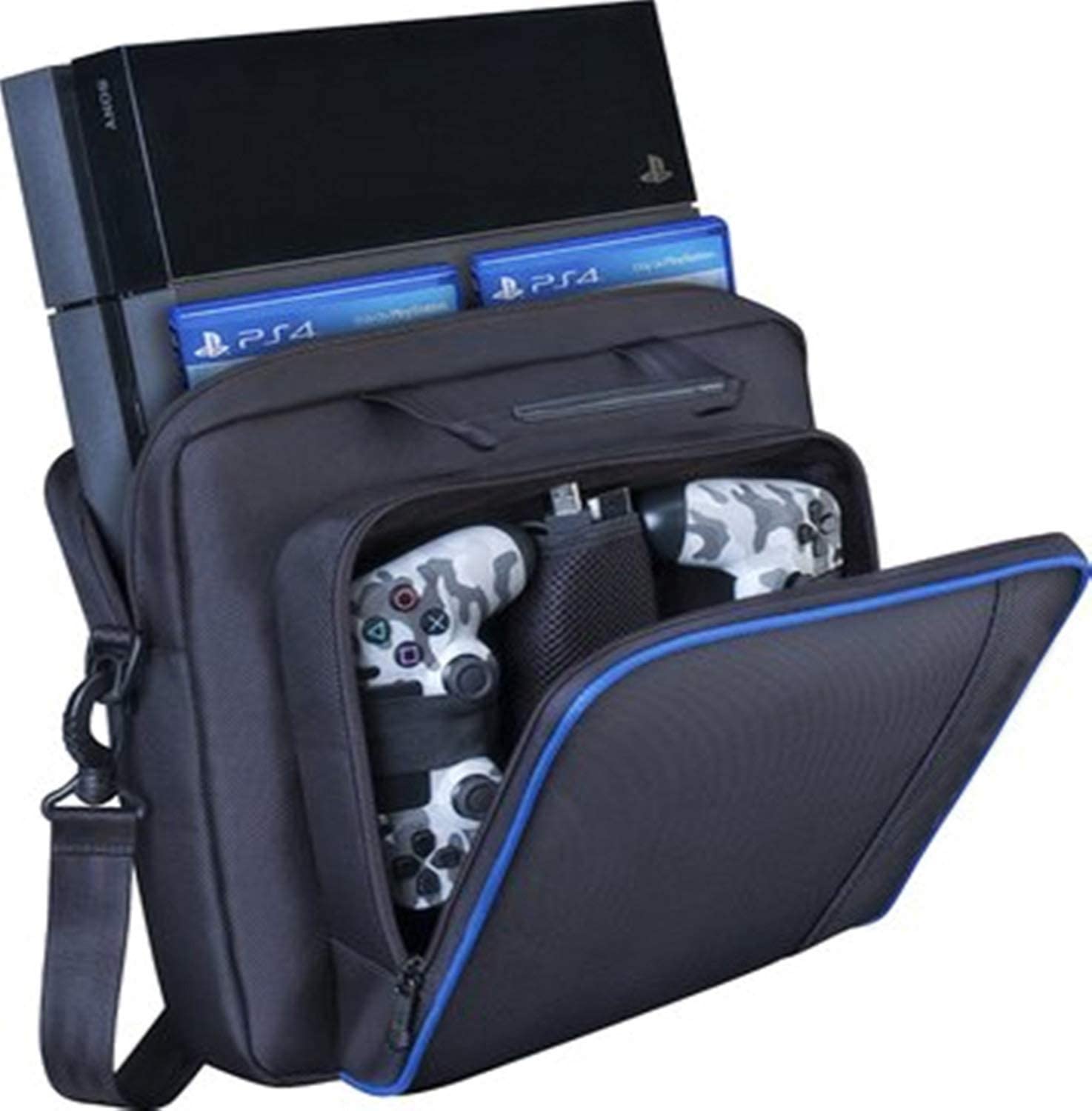 Premium PS4 Travel Carrying Case - Durable Storage Bag for PS4 & PS4 Slim Console with Accessories | Waterproof Protective Shoulder Bag for Gaming, Travel & Commuting