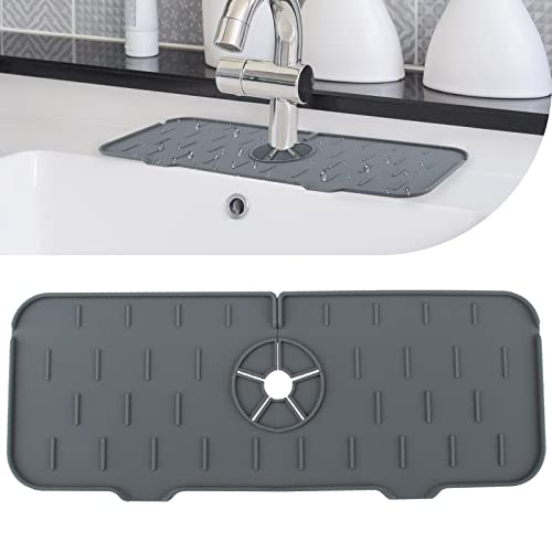 **Dootop Silicone Faucet Mat - Non-Slip Sink Splash Guard & Drip Catcher for Kitchen & Bathroom - Waterproof & Easy to Clean - Perfect for Protecting Countertops from Water Damage**