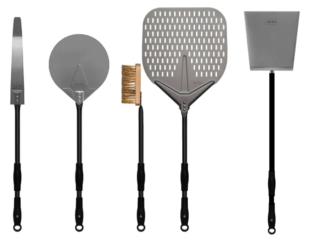 Alfa Pizza Ovens: 5-Piece Professional Pizza Peel Set for Wood-Fired & Outdoor Cooking - Perfect for Home Chefs & Pizzerias