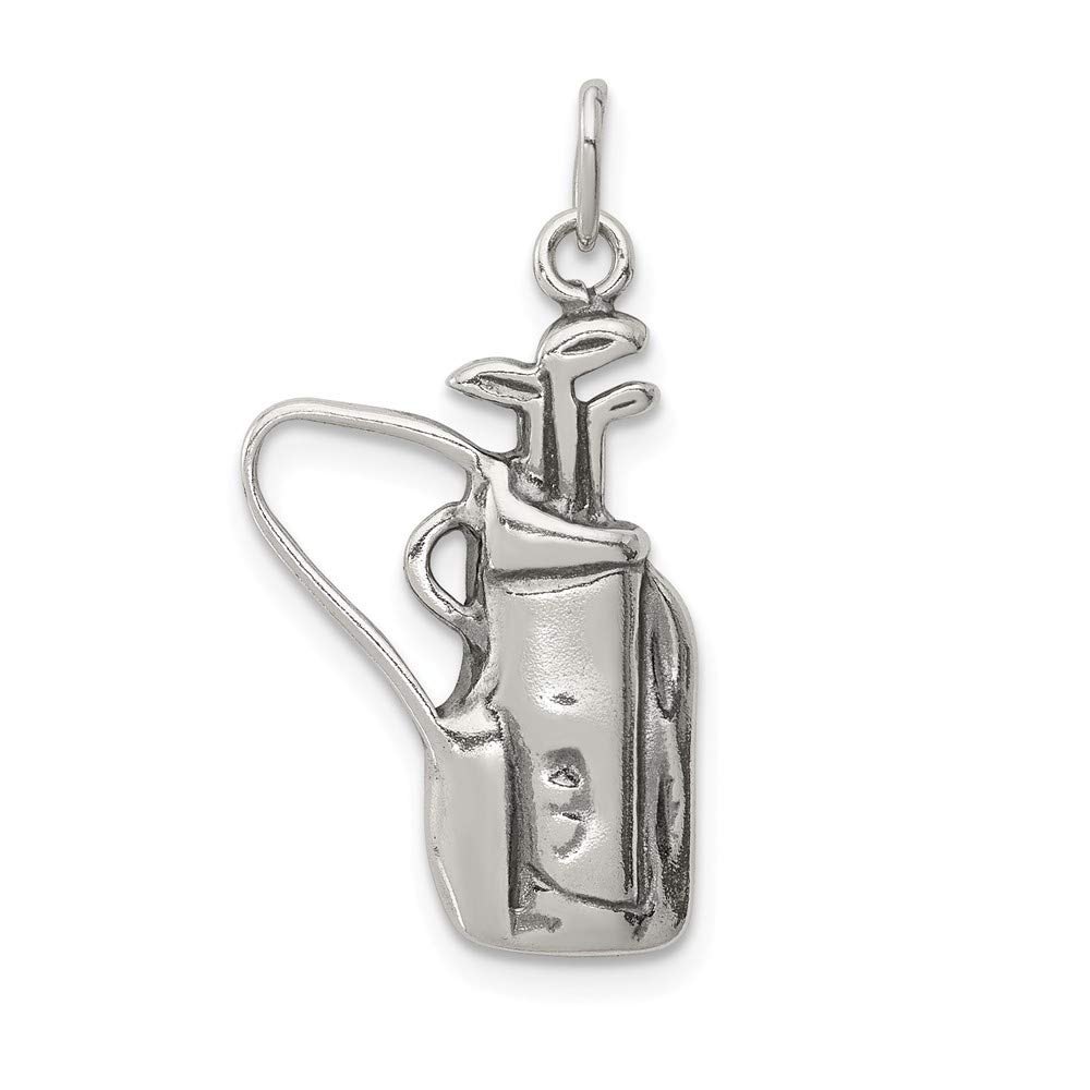 Vintage 925 Sterling Silver Golf Club Bag Charm - Handmade Antique Jewelry for Golf Enthusiasts | Perfect for Golf Bags, Keychains & Gifts