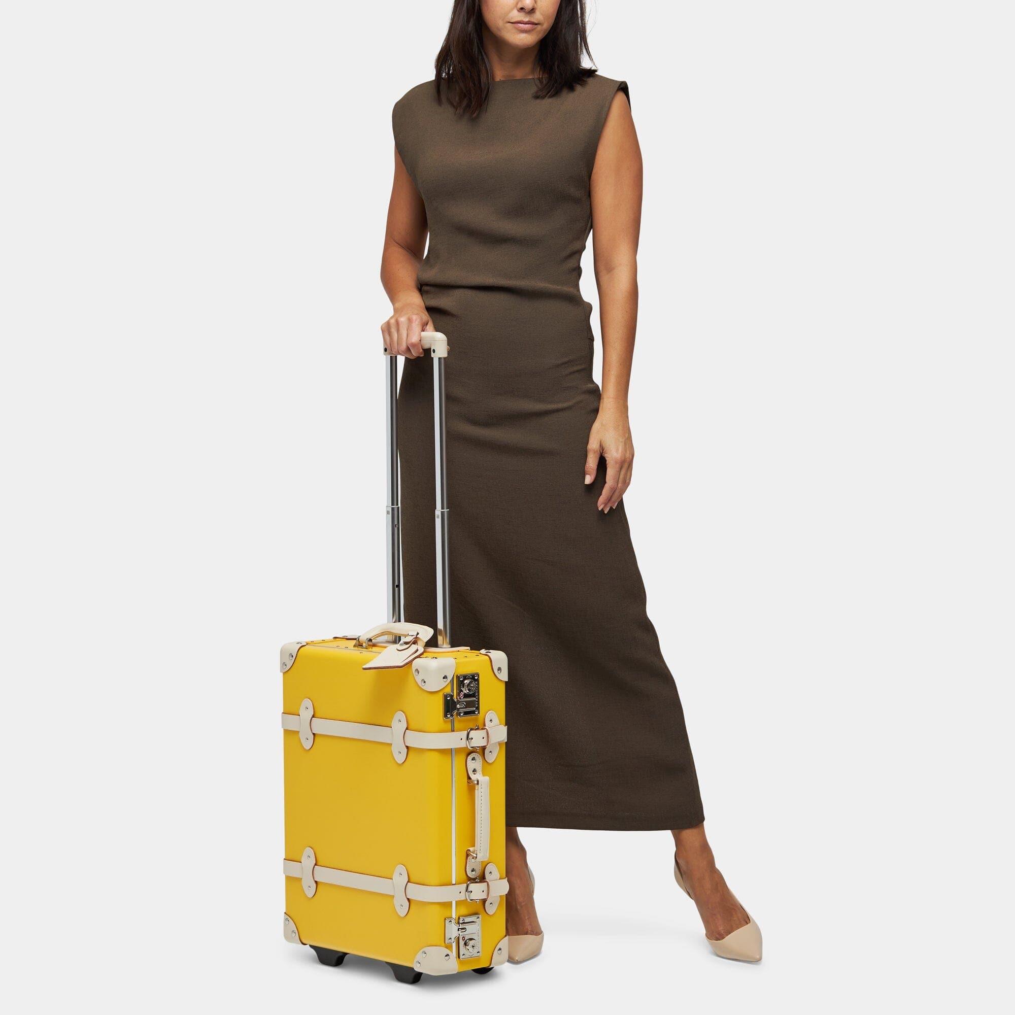 The Correspondent Canary Yellow Carry-On Luggage - Lightweight & Durable Suitcase for Travel, Business Trips & Weekend Getaways