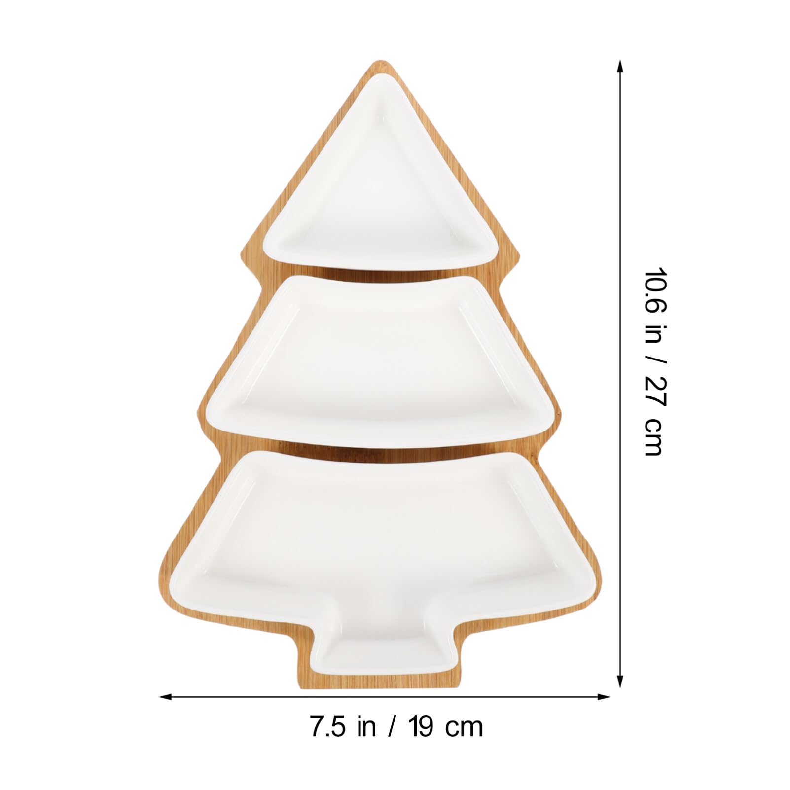 Angoily Christmas Tree Shaped Ceramic Serving Tray with Base - Holiday Appetizer Platter for Snacks, Fruit & Desserts - Perfect for Christmas Parties, Entertaining & Festive Gatherings (White)
