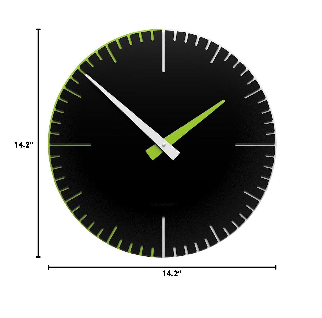 CalleaDesign 14.2 Inch Modern Wall Clock - Silent Non-Ticking Battery Operated Round Clock for Living Room, Bedroom, Office & Kitchen Decor