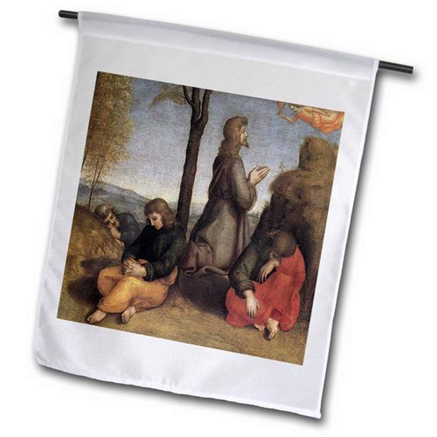 3D Rose The Agony in The Garden by Raphael - 18x27 Inch Outdoor Garden Flag for Patio, Yard, and Home Decor | Religious Art Flag for Easter, Spring, and Christian Holidays