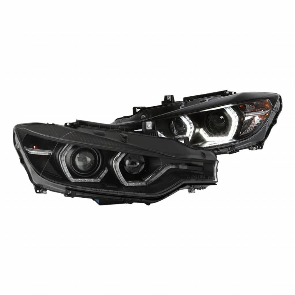 BMW 320i xDrive 2013-2014 Spyder Projector Headlights Pair - Black (Part# 5086754) | High-Performance LED Headlights for Night Driving & Enhanced Visibility