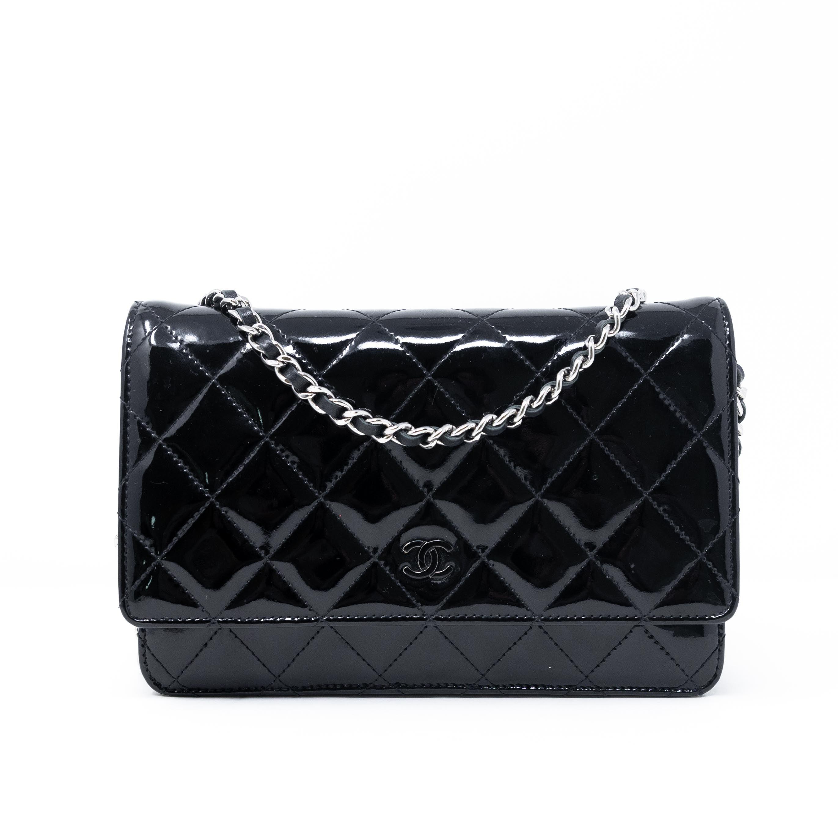 Chanel Black Patent Leather Wallet On Chain Crossbody Bag - Perfect for Evening Events & Daily Essentials