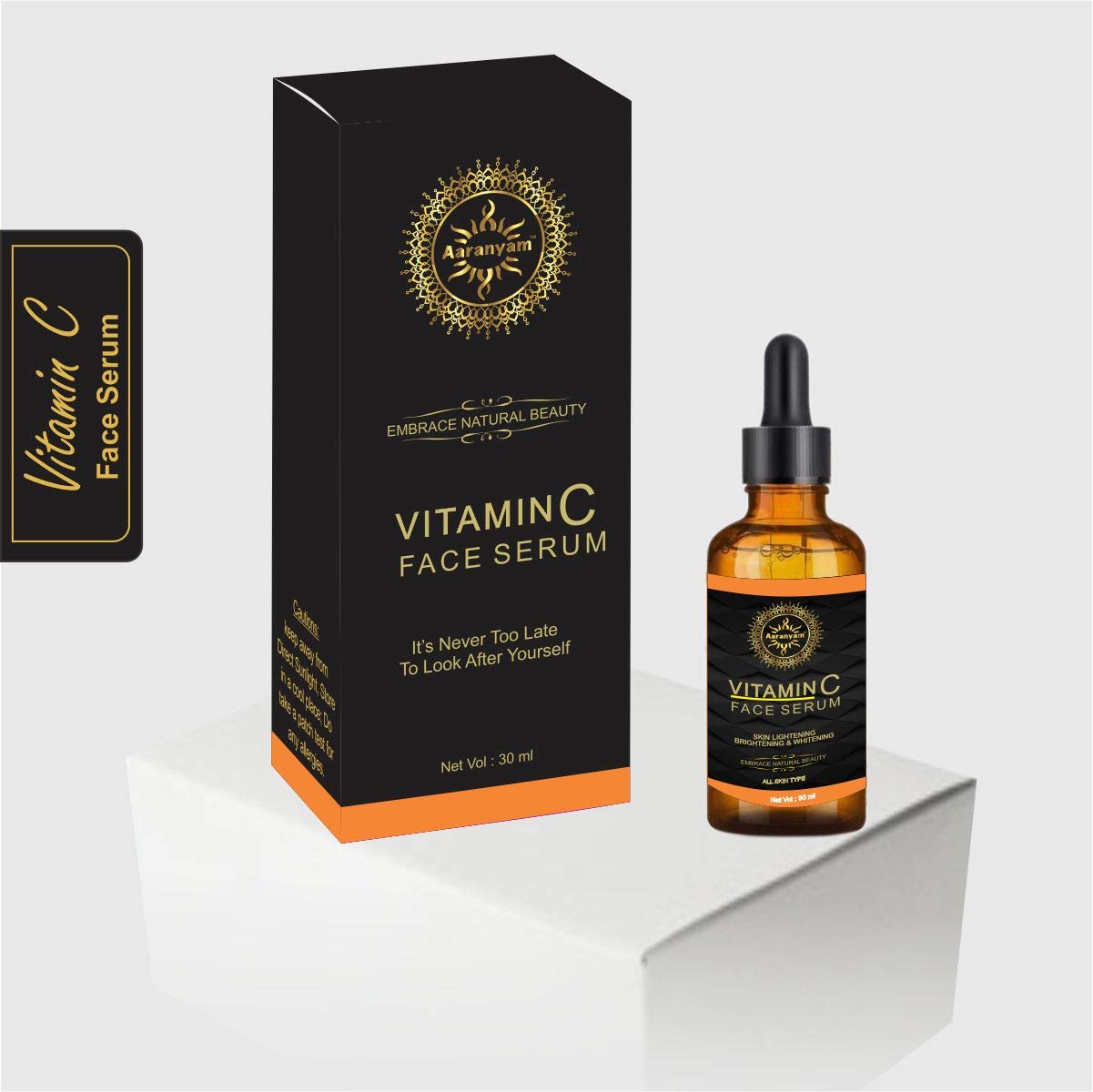 Aaranyam Vitamin C Face Serum with 7.5% Vitamin C - Brightening & Whitening Moisturizer for Even Skin Tone - 30ml - For Women & Men - Perfect for Daily Skincare Routine & Dark Spot Reduction