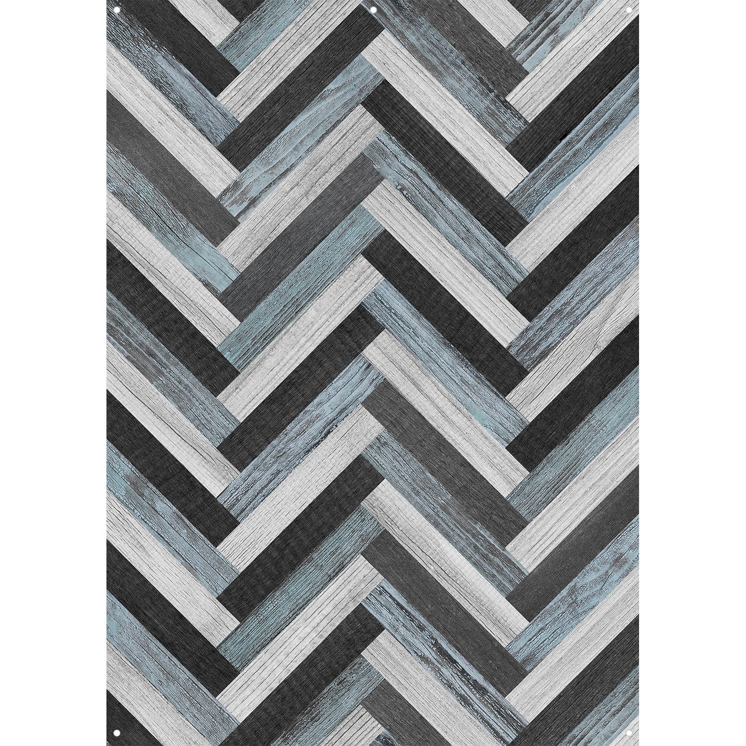 X Drop Vinyl Backdrop - Herringbone Planks (5' x 7') - Perfect for Photography, Events, and Home Decor