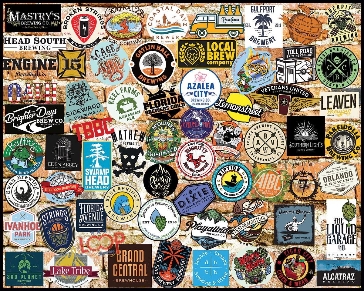 White Mountain Florida Craft Beers 1000 Piece Jigsaw Puzzle - Premium Beer Themed Puzzle for Adults - Perfect for Game Nights, Relaxation & Home Decor