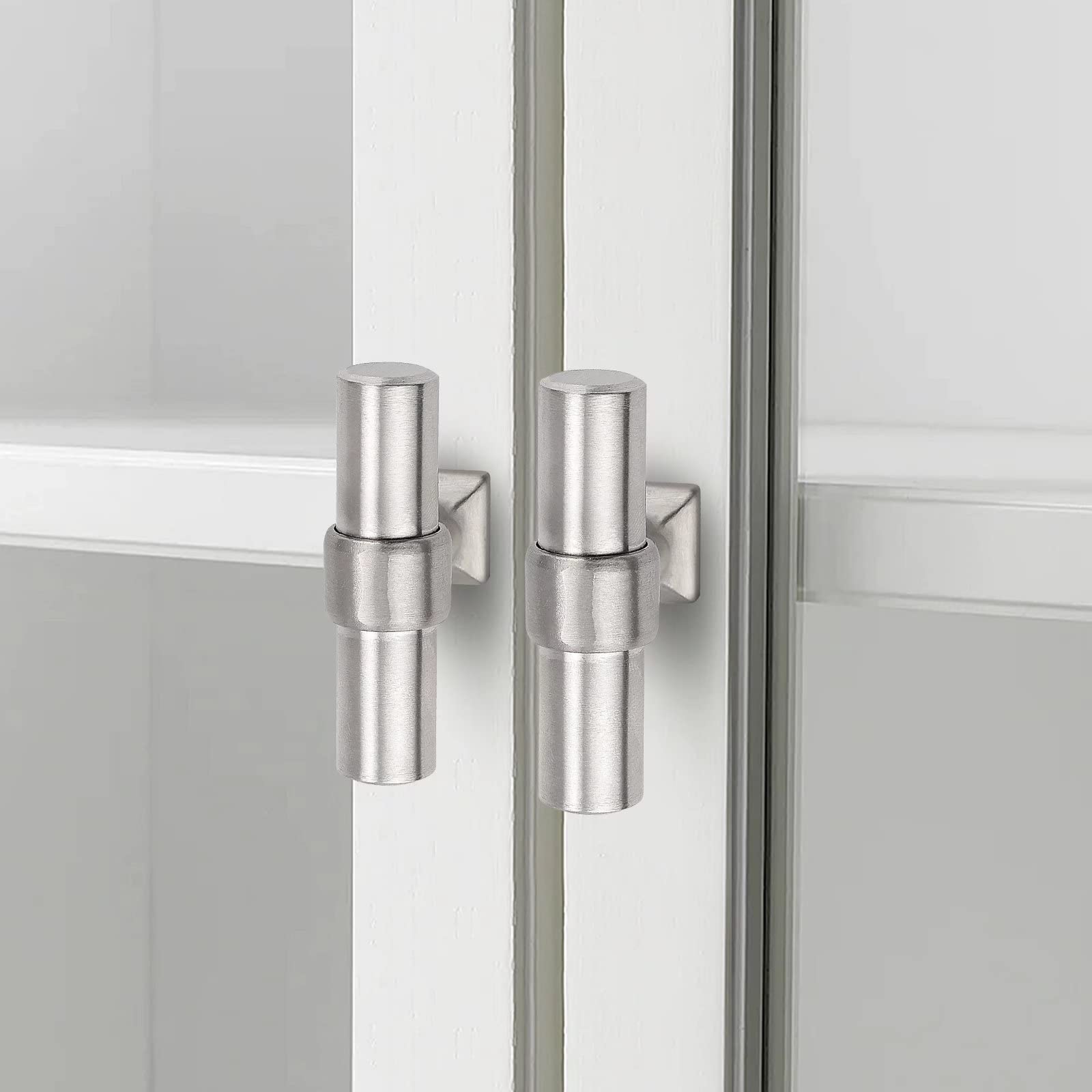 10 Pack Brushed Nickel Cabinet Knobs - Stainless Steel Drawer Pulls for Bedroom & Bathroom Storage
