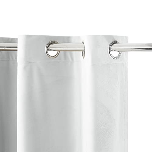 Pure White Velvet Curtains, Grommet-1