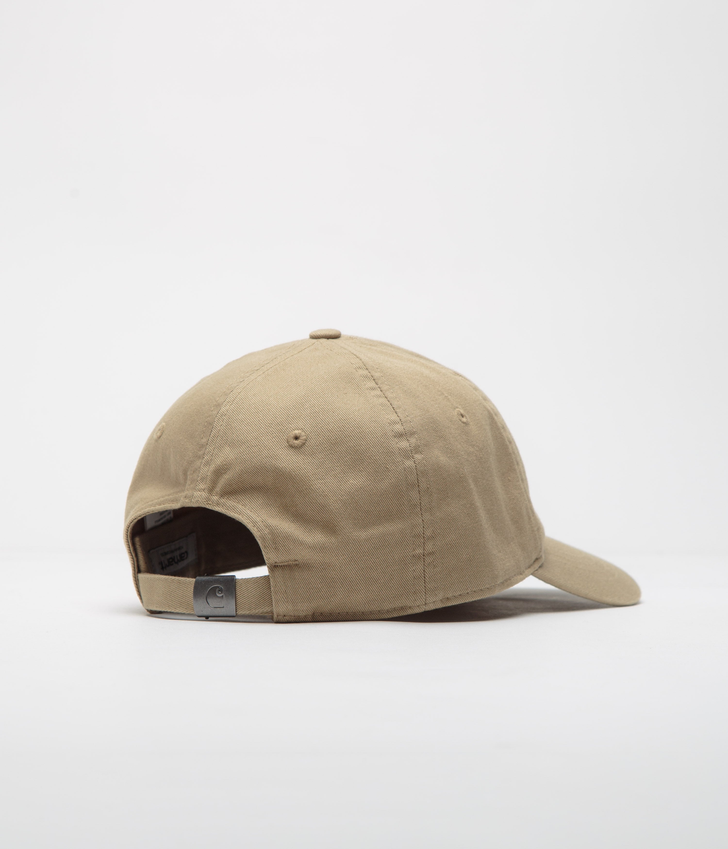 Carhartt Madison Logo Cap - Genuine Leather Adjustable Baseball Hat for Men & Women - White - Perfect for Outdoor Work, Hiking, and Casual Wear