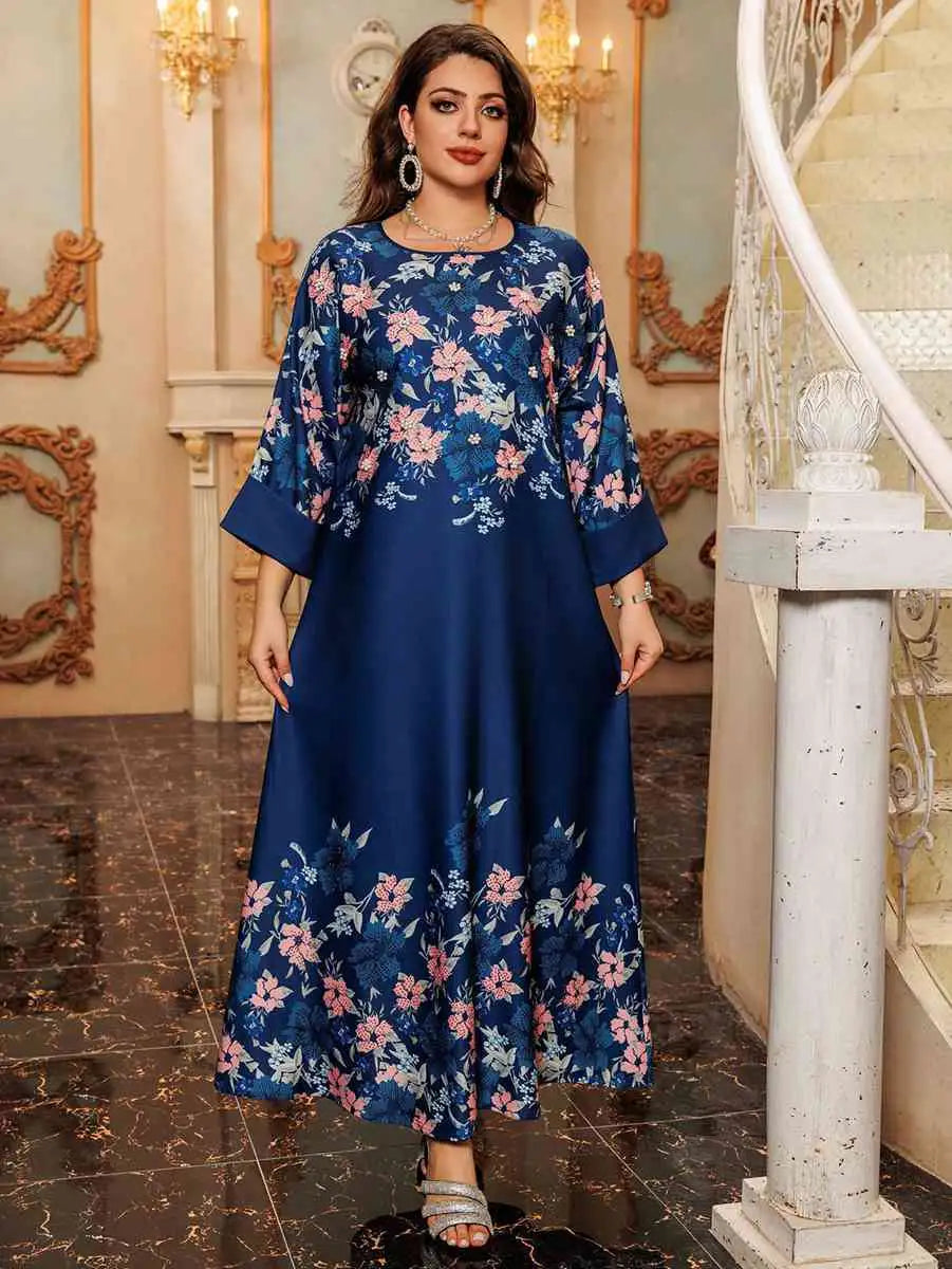 Hotfix Rhinestone Eid Caftan Dress for Women - Elegant Embellished Kaftan for Special Occasions, Parties & Festivals