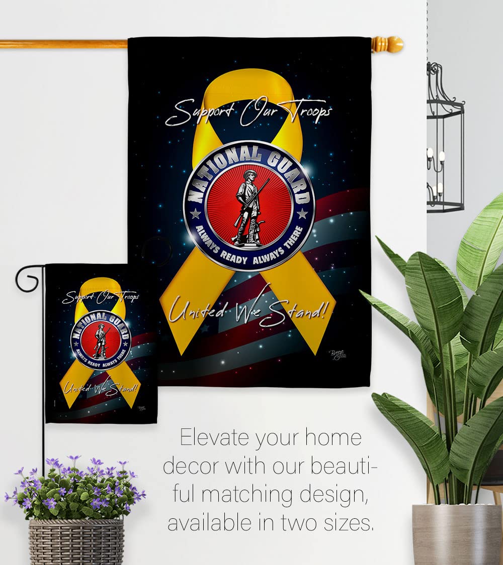 Double-Sided USA Made Armed Forces ANG House Flag Set - National Guard Military Veteran Garden Yard Decoration Banner | Perfect for Patriotic Home Display, Memorial Day & Veterans Day Gifts
