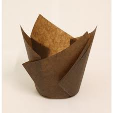 400-Pack Chocolate Brown Tulip Muffin Wraps | Deli Supplies | Eco-Friendly Baking Liners for Cupcakes, Muffins & Party Desserts