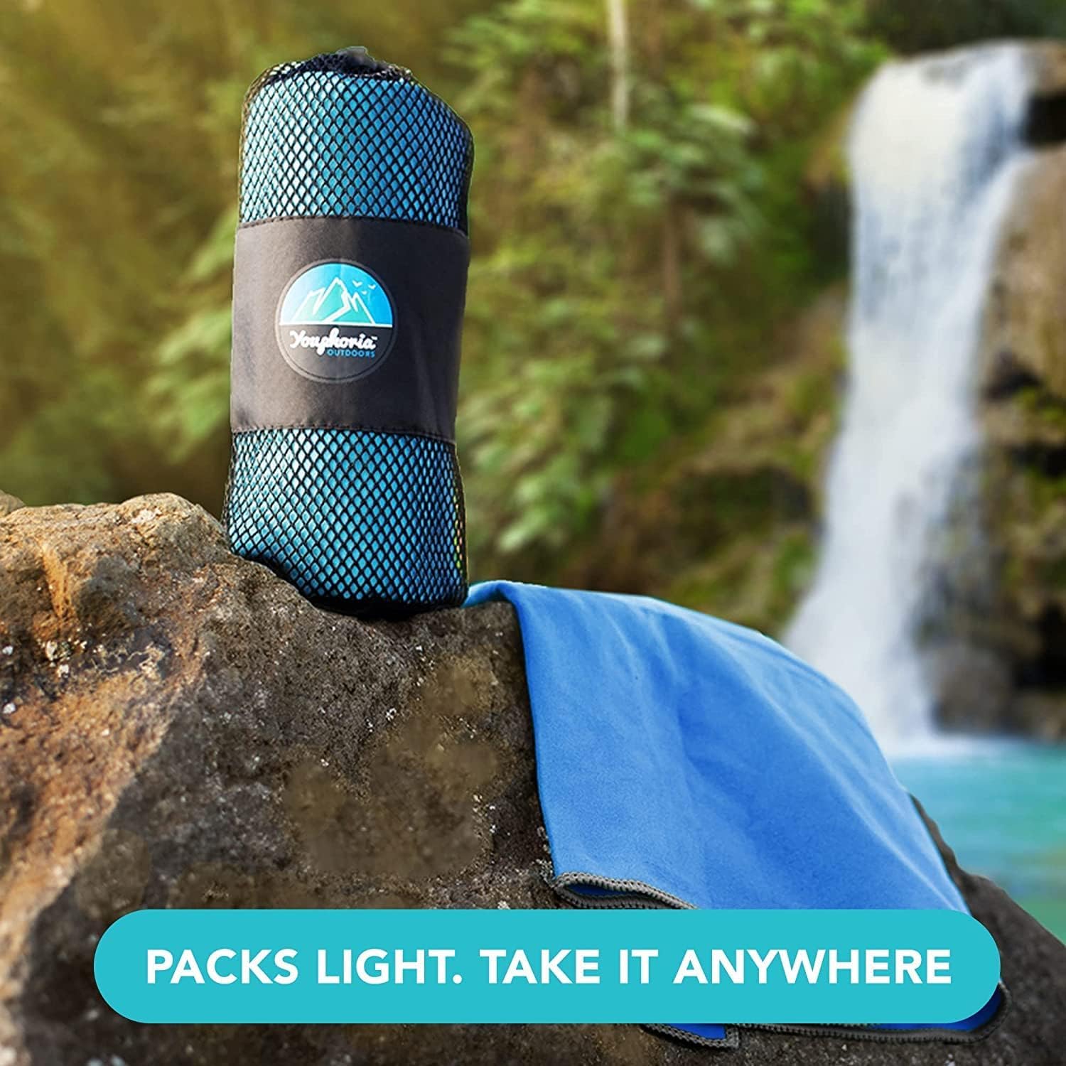 Youphoria Microfiber Travel Towel - Ultra Fast Drying & Lightweight Compact Towel for Camping, Beach, Backpacking, Hiking, Gym & Yoga | Perfect for Outdoor Adventures & Travel Essentials