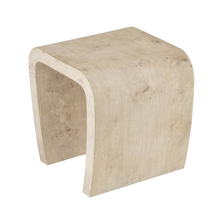 20x20 Inch White Burl Wood Accent Table - Modern Side Table for Living Room, Bedroom & Office Decor