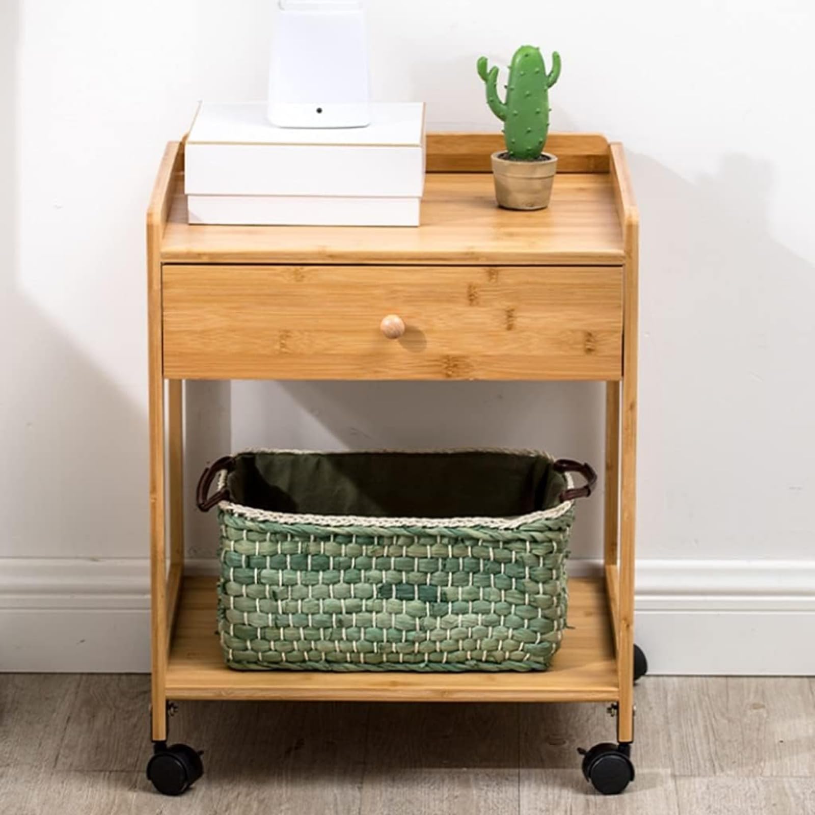 Adjustable 3-Tier Printer Stand with Locking Wheels & Drawer - 22.4x15x17.7in Black Multi-Purpose Shelf for Office, Home, or Classroom - Perfect for Printers, Scanners, and Office Supplies Storage