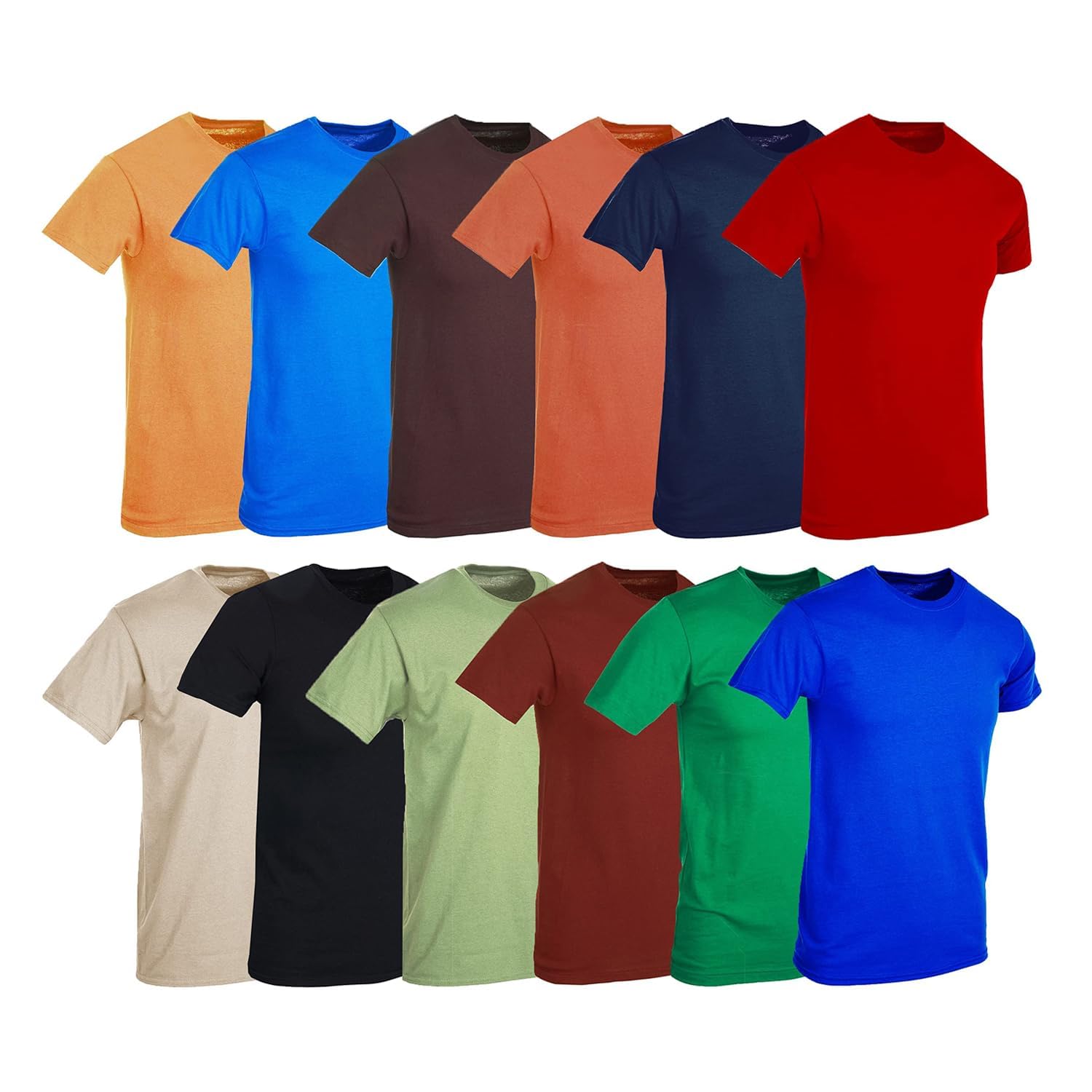 BILLIONHATS Men's Plus Size 7X Big & Tall T-Shirts - 100% Cotton Lightweight Short Sleeve Solid Color Tees (Bulk Pack) - Perfect for Casual Wear, Workout & Everyday Comfort
