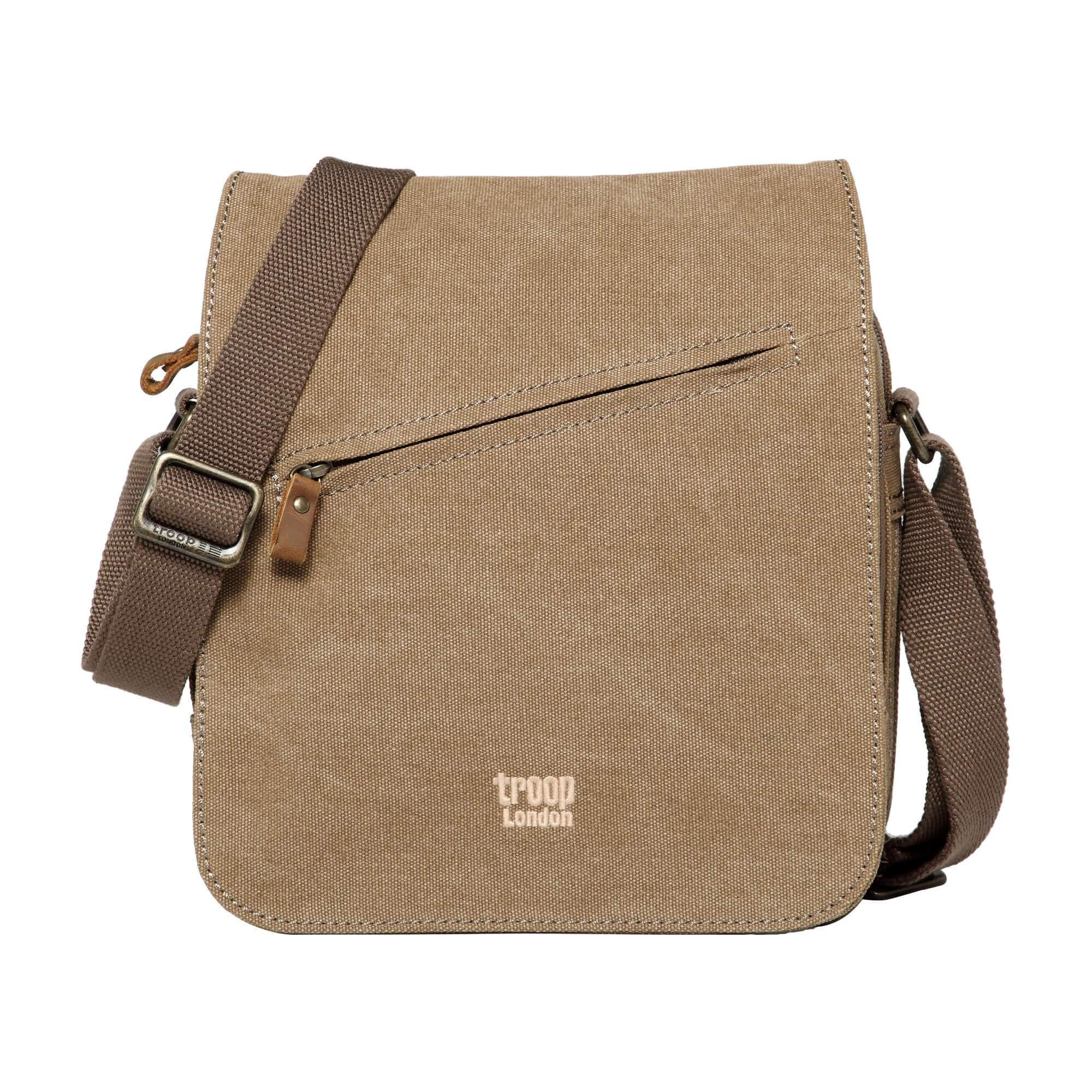 Troop London Classic Canvas Crossbody Bag for Men & Women - Stylish & Durable Shoulder Bag for Travel, Work & Everyday Use