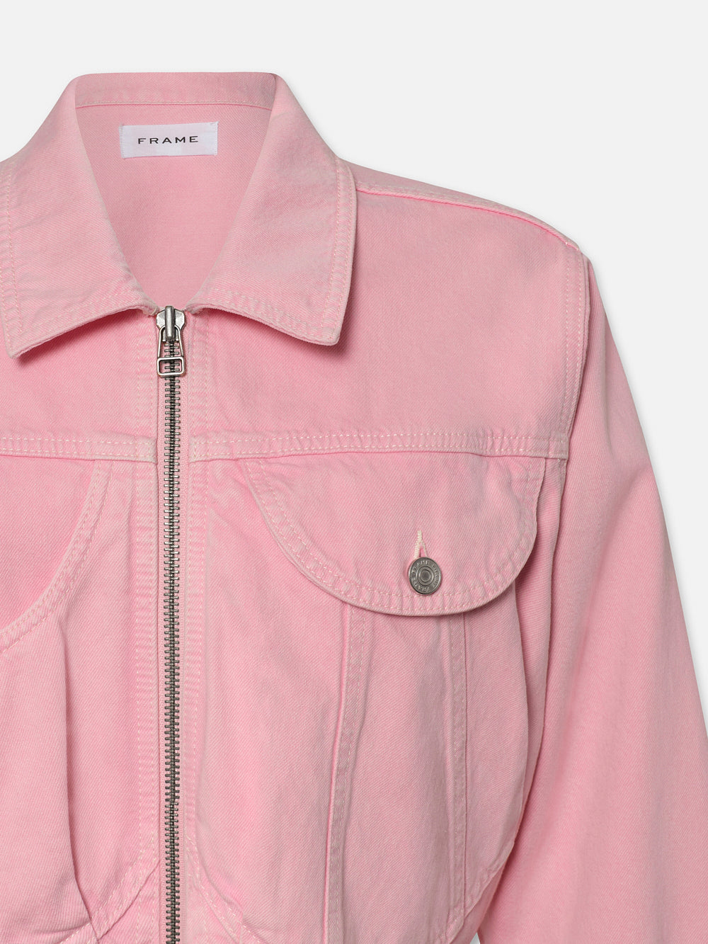 Women's Heart Embroidered Denim Jacket - Washed Dusty Pink Vintage Style | Perfect for Casual Outfits, Date Nights & Spring Layering
