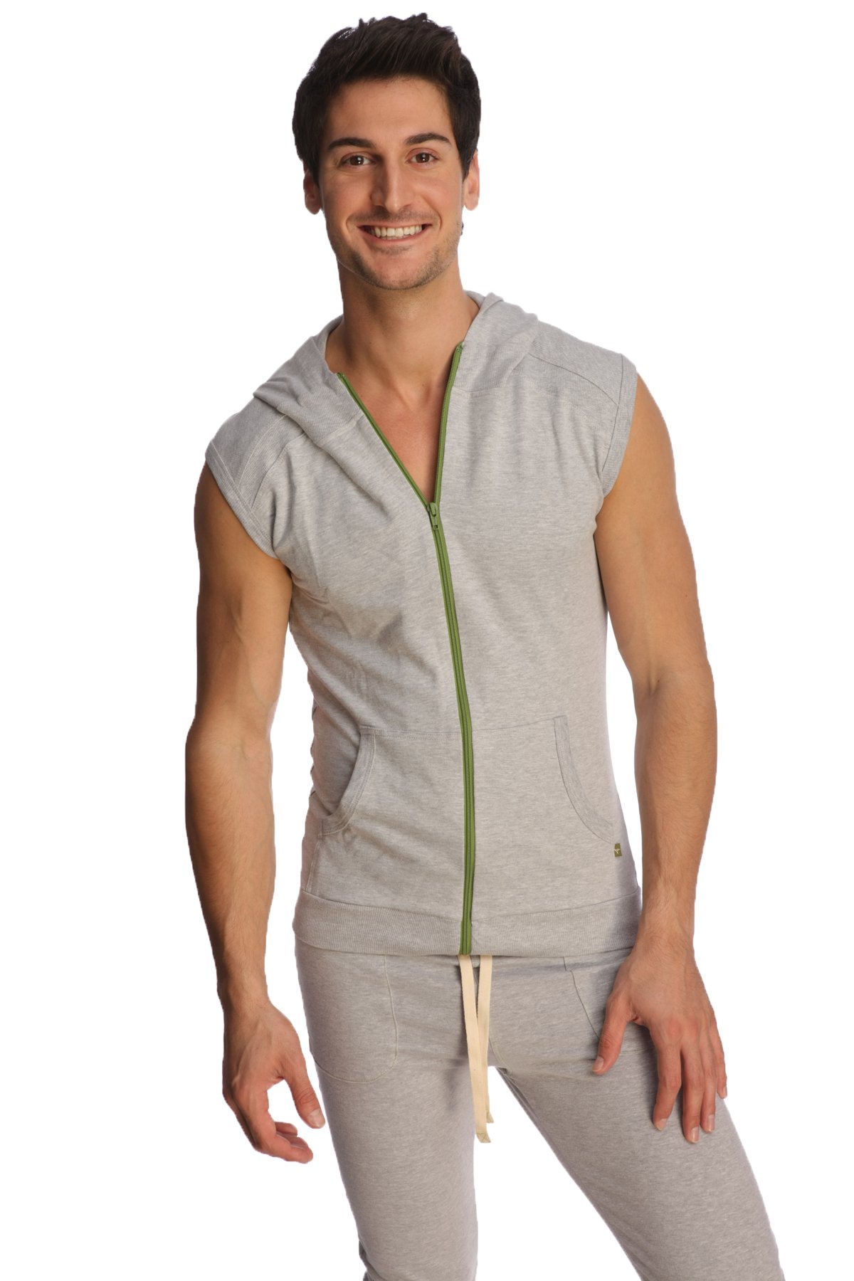 4th Men's Sleeveless Hoodie - Modal French Terry Workout Top for Yoga, Gym & Resort Wear | Made in USA | Stretch Fit European Style | Perfect for Fitness Training & Beach Vacations
