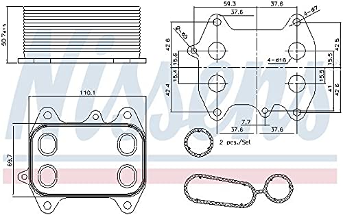 Nissens 90681 Oil Cooler - High Performance Replacement for Automotive & Truck Engines - Perfect for Cooling System Upgrades & Repairs