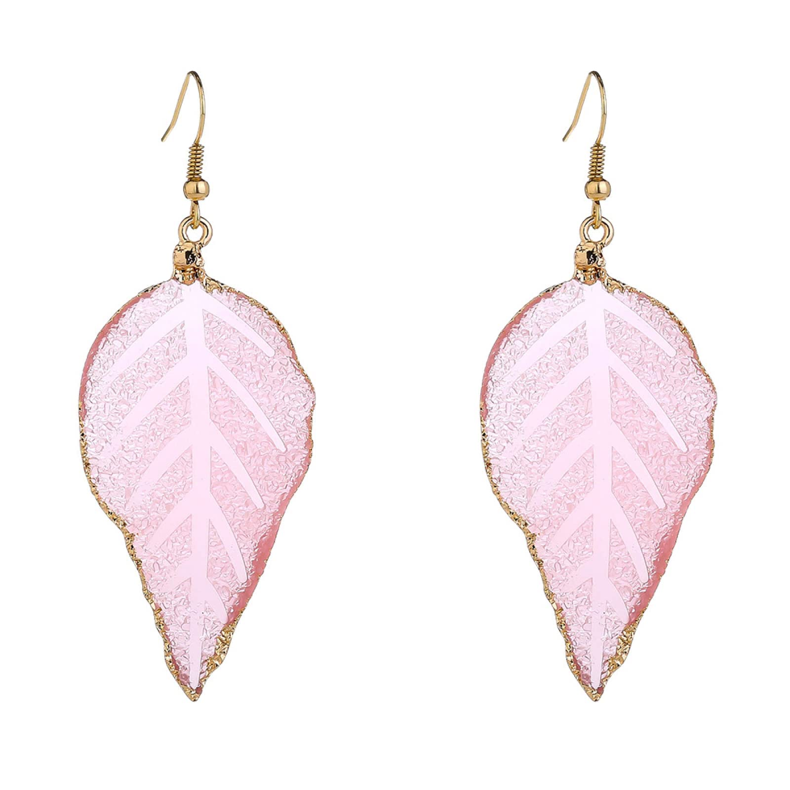 SHANGMAOYO Vintage Pink Crystal Cluster Leaf Earrings for Women - Elegant Bohemian Style Dangle Earrings | Perfect for Parties, Weddings & Everyday Wear