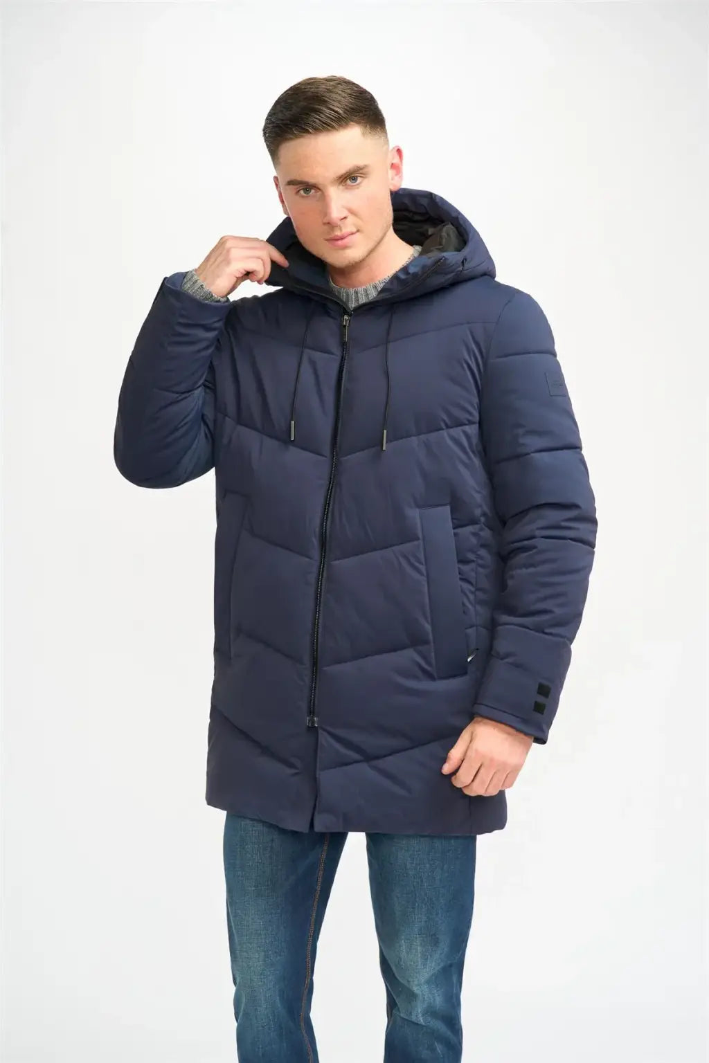 Cavani Men's Fabini Navy Wool Overcoat - Stylish Winter Coat for Business & Formal Occasions