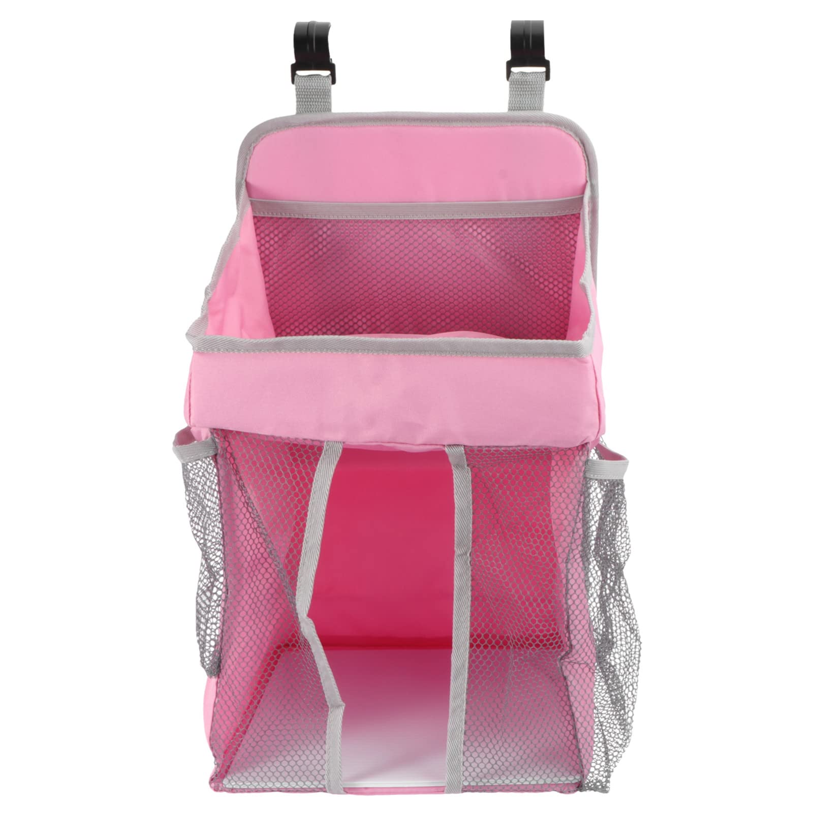 NUOBESTY Baby Crib Hanging Storage Bag - Diaper Organizer for Nursery (Pink) - Space Saving & Practical