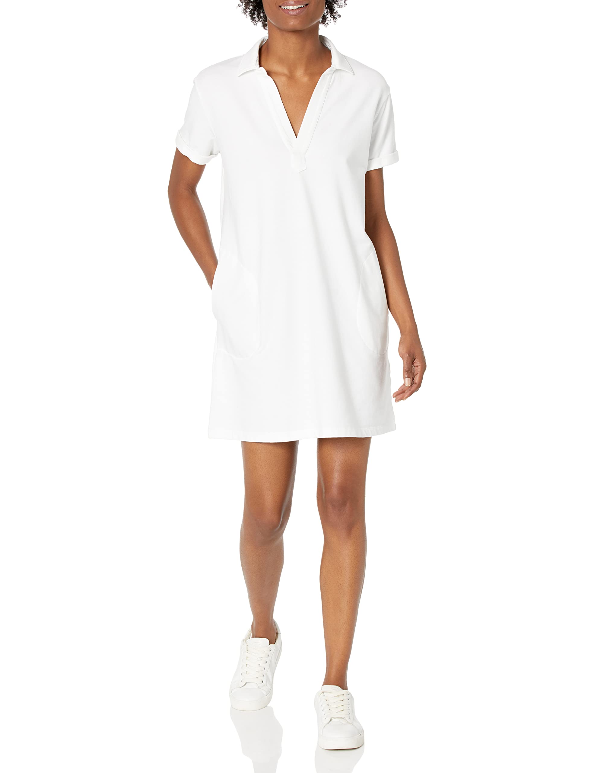 NIC+ZOE Women's Petite French Terry Pop Collar Dress - Casual & Comfortable Stretch Knit Dress for Work, Date Night & Everyday Wear